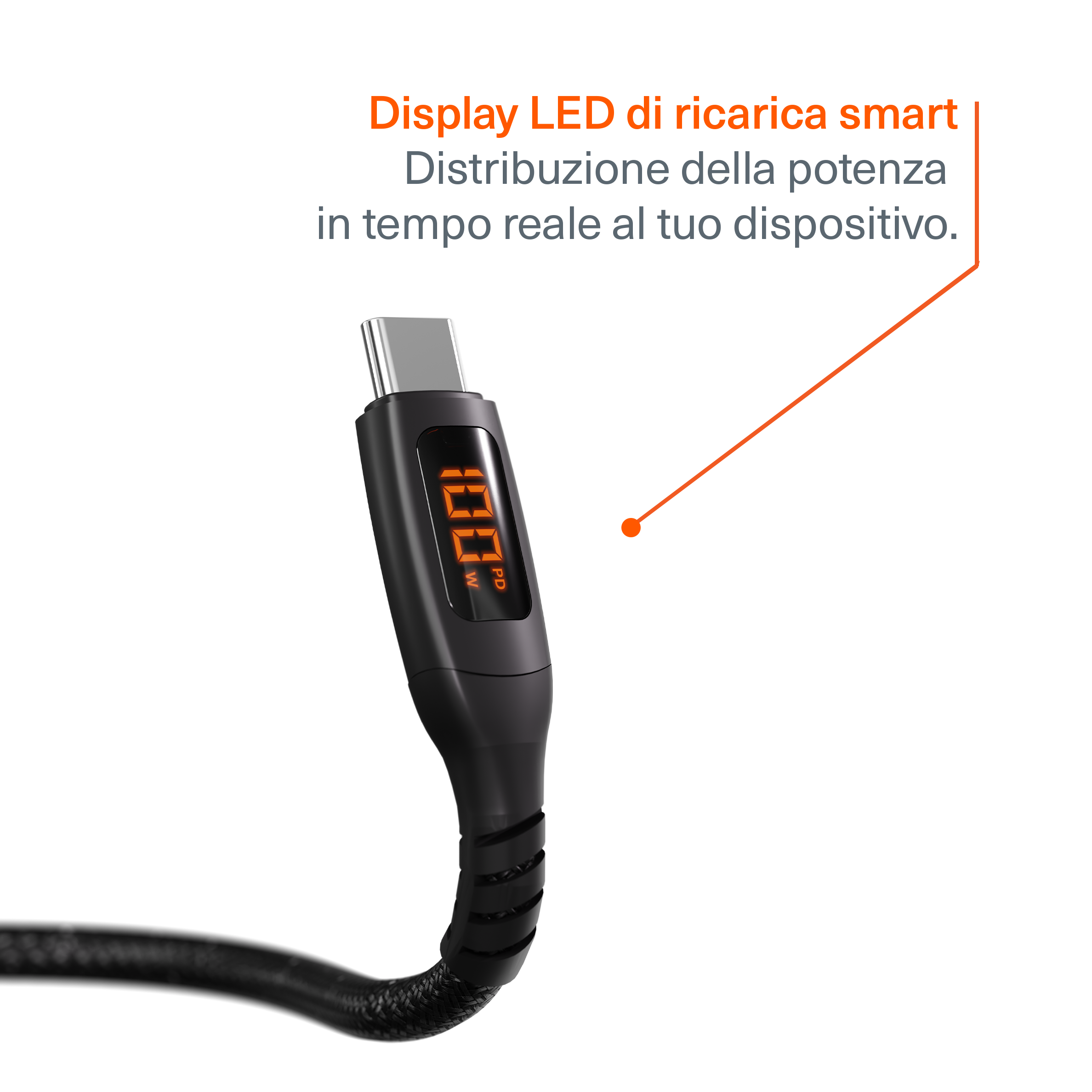 Cygnett Unite Cavo LED USB-C USB-C 100W 1m Nero
