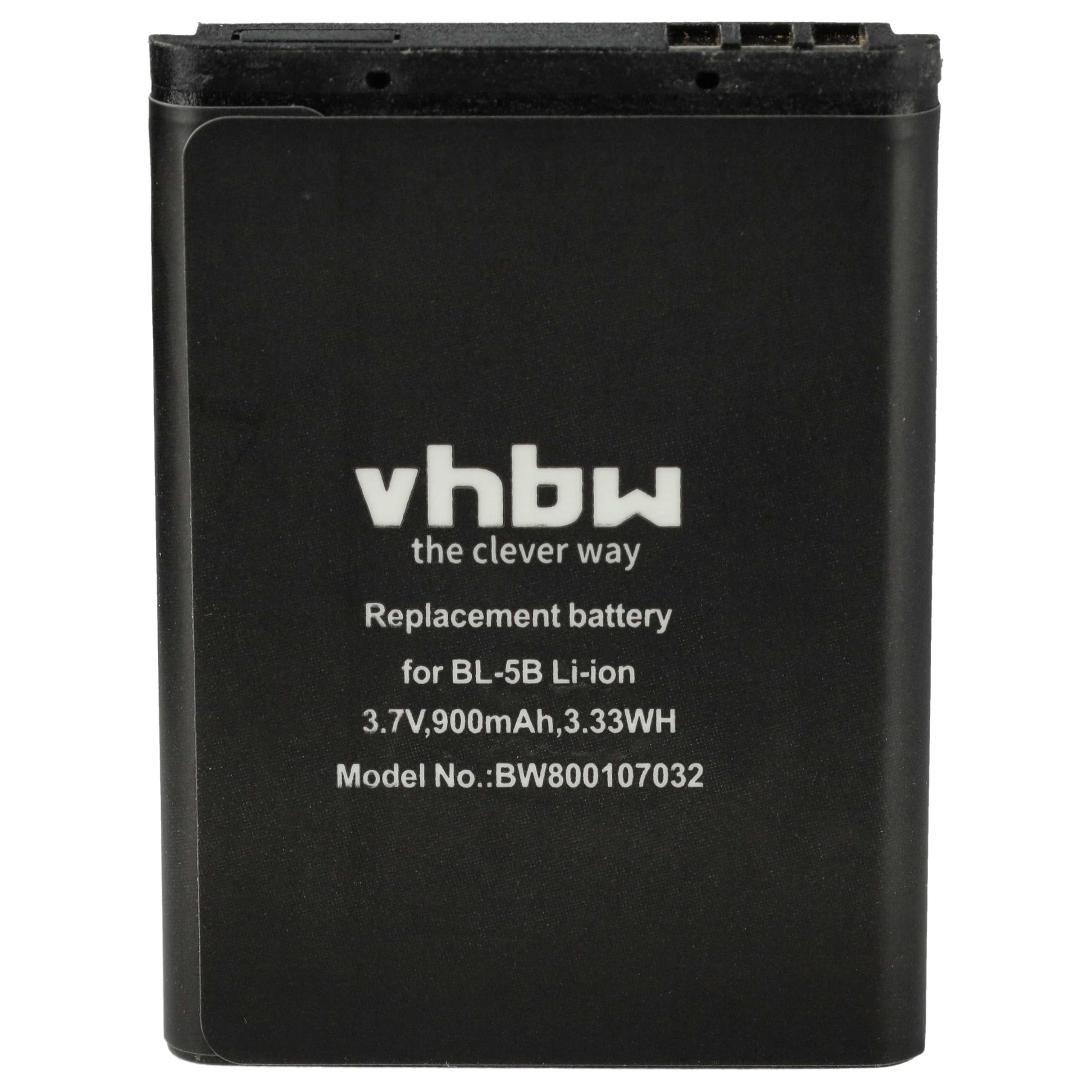 vhbw Batteria smartphone BL-5B 900mAh per Nokia