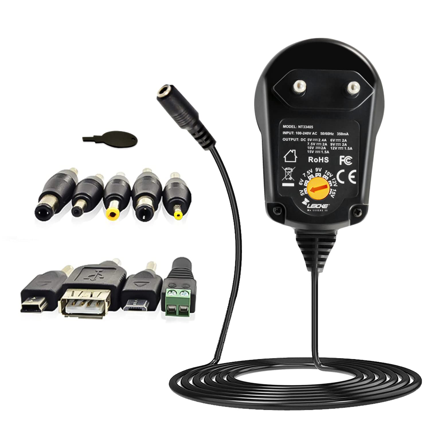 Leicke Alimentatore 12V 6A 72W 5,5x2,1mm LED NAS