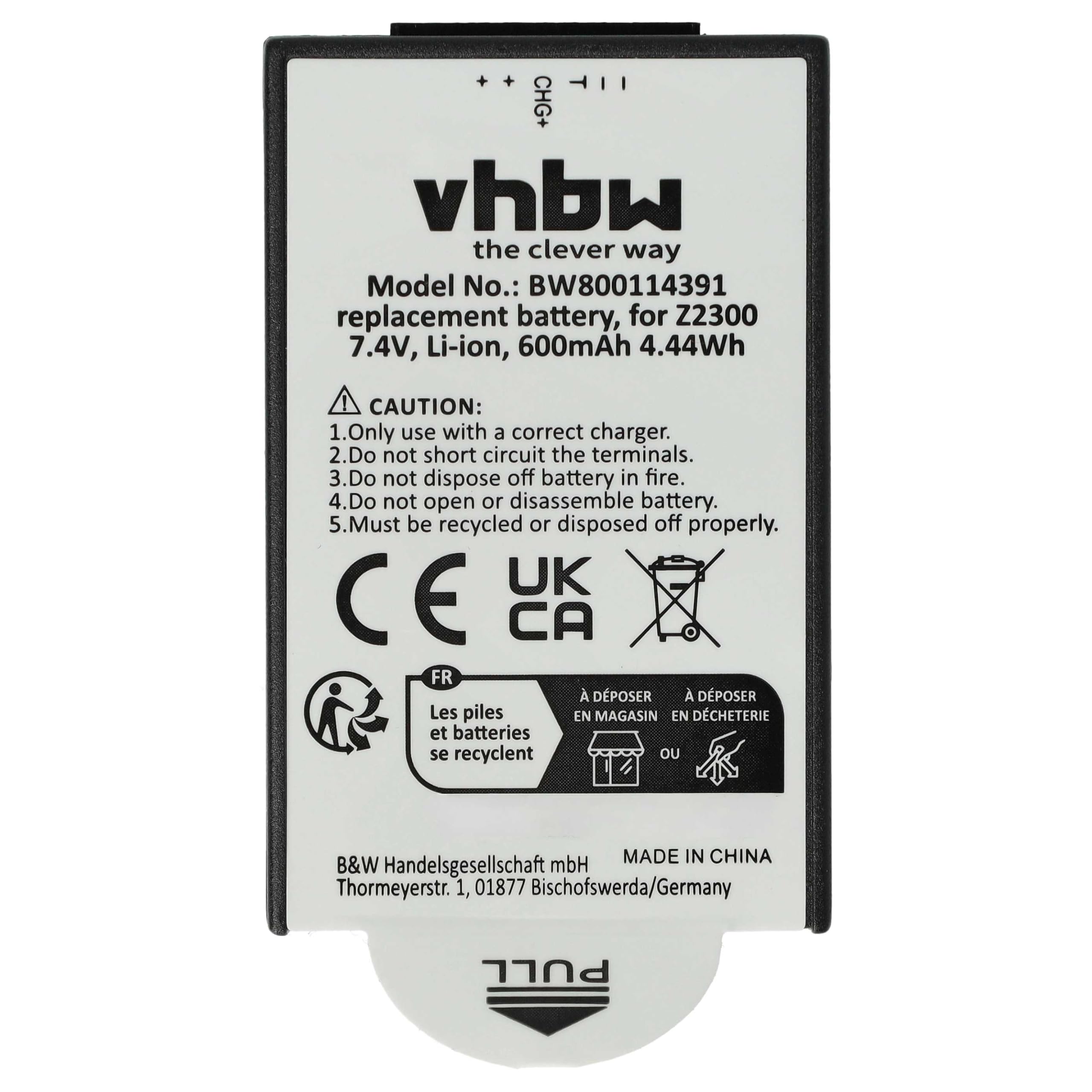 vhbw Batteria fotocamera CZA-05300 600mAh per Polaroid Z230E
