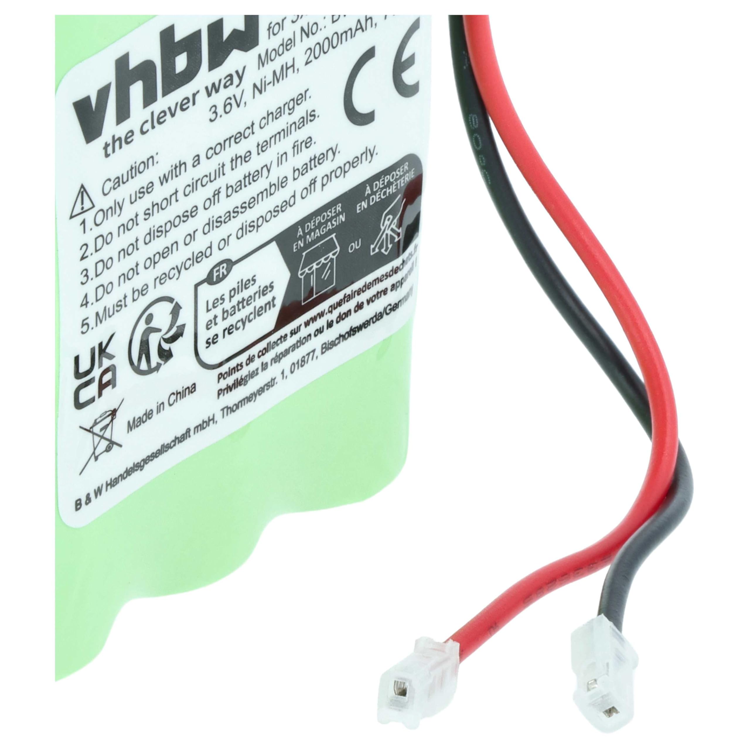 vhbw Batteria 3x AA 2000mAh 3,6V NiMH ricaricabile