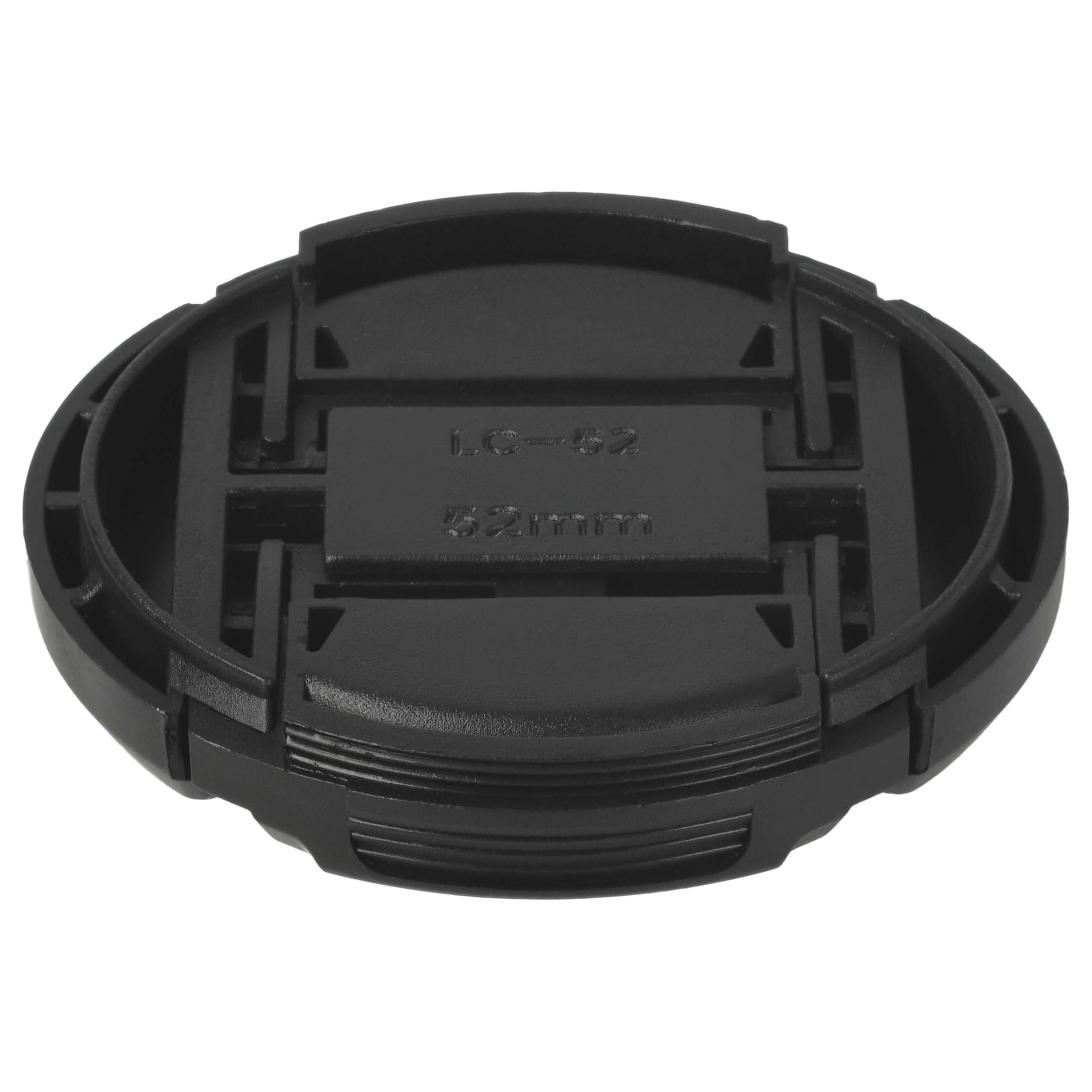vhbw Copriobiettivo 52mm snap-on fotocamera nero plastica