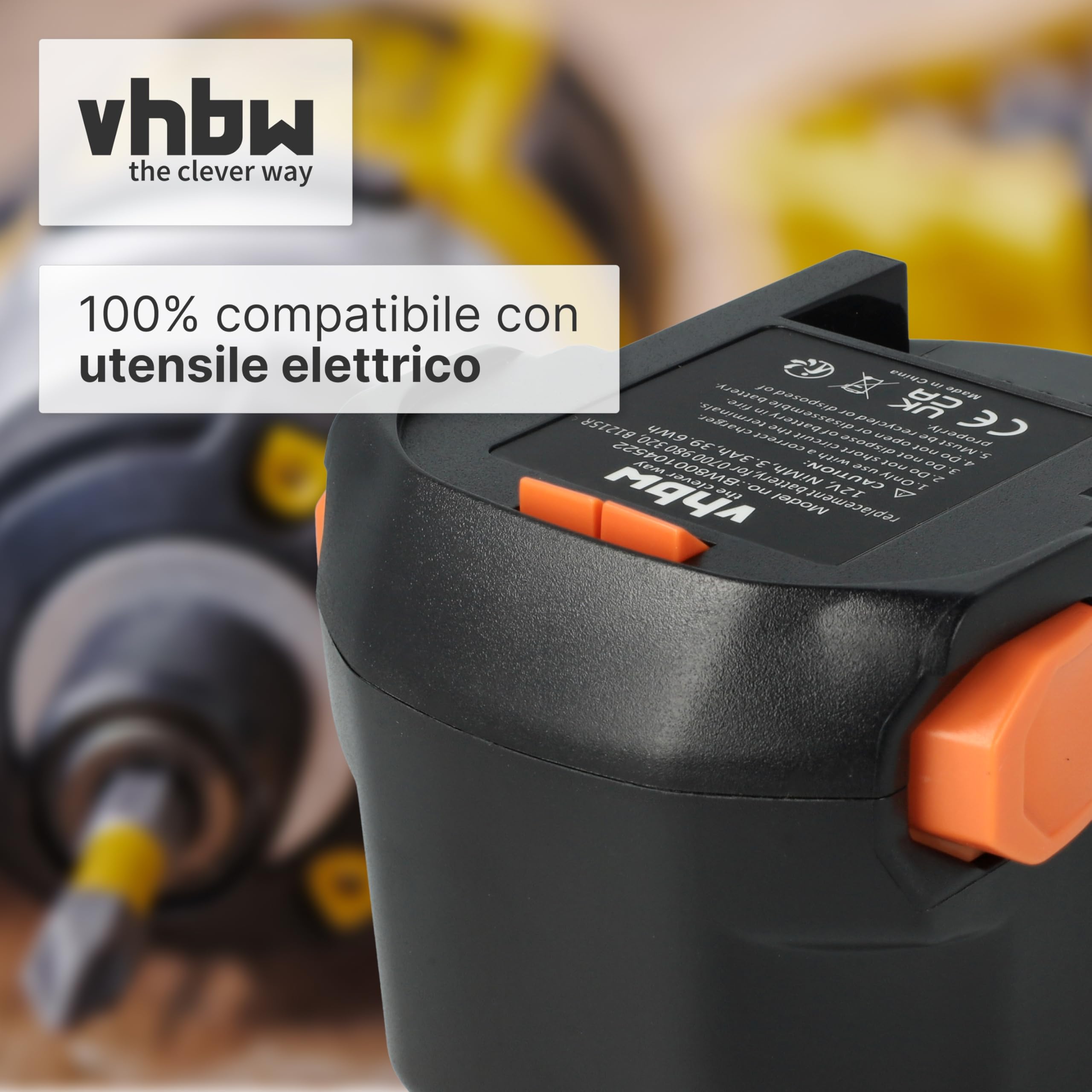 vhbw B1215R batteria utensili AEG BSB 12 STX NiMH 3300mAh 12V