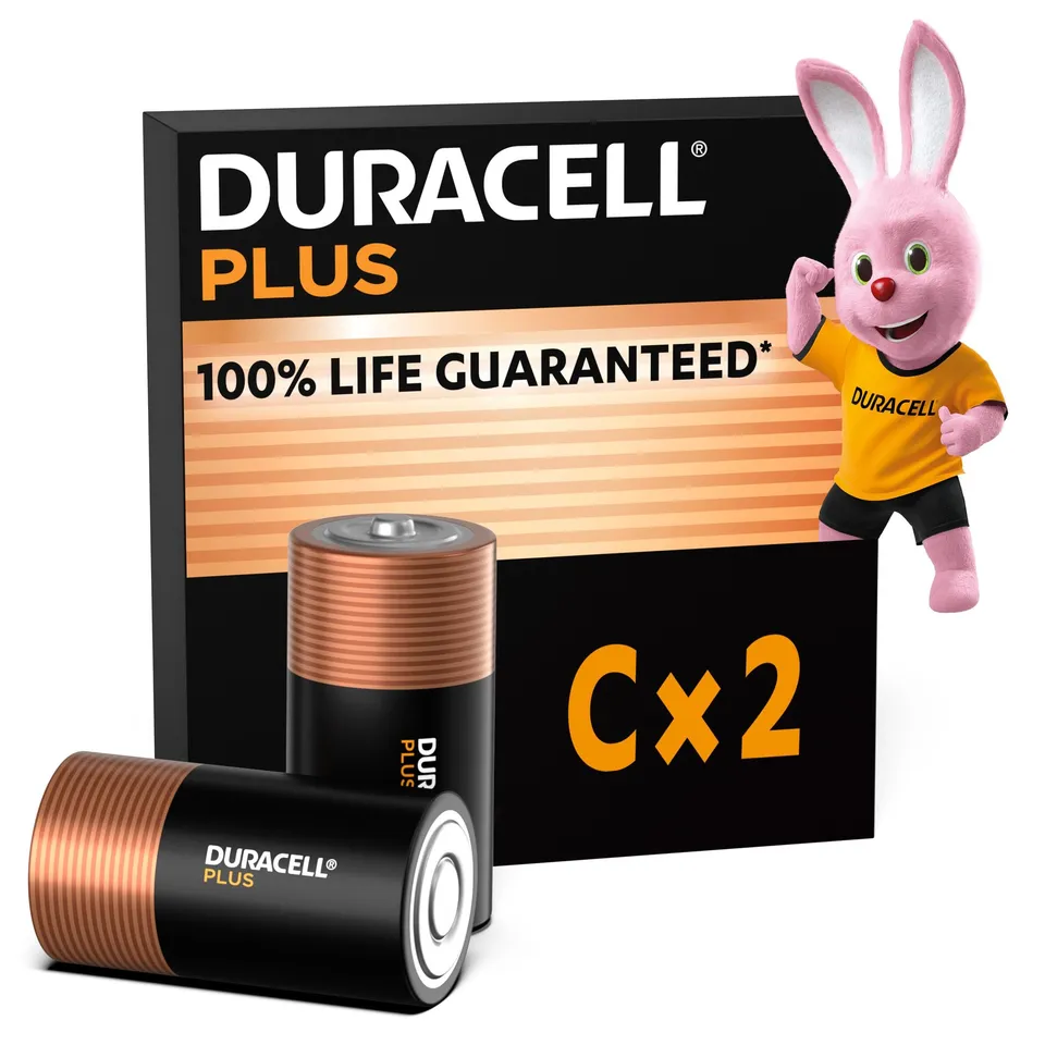 Duracell Plus LR14 Batteria Alcalina C Confezione da 2 Pezzi