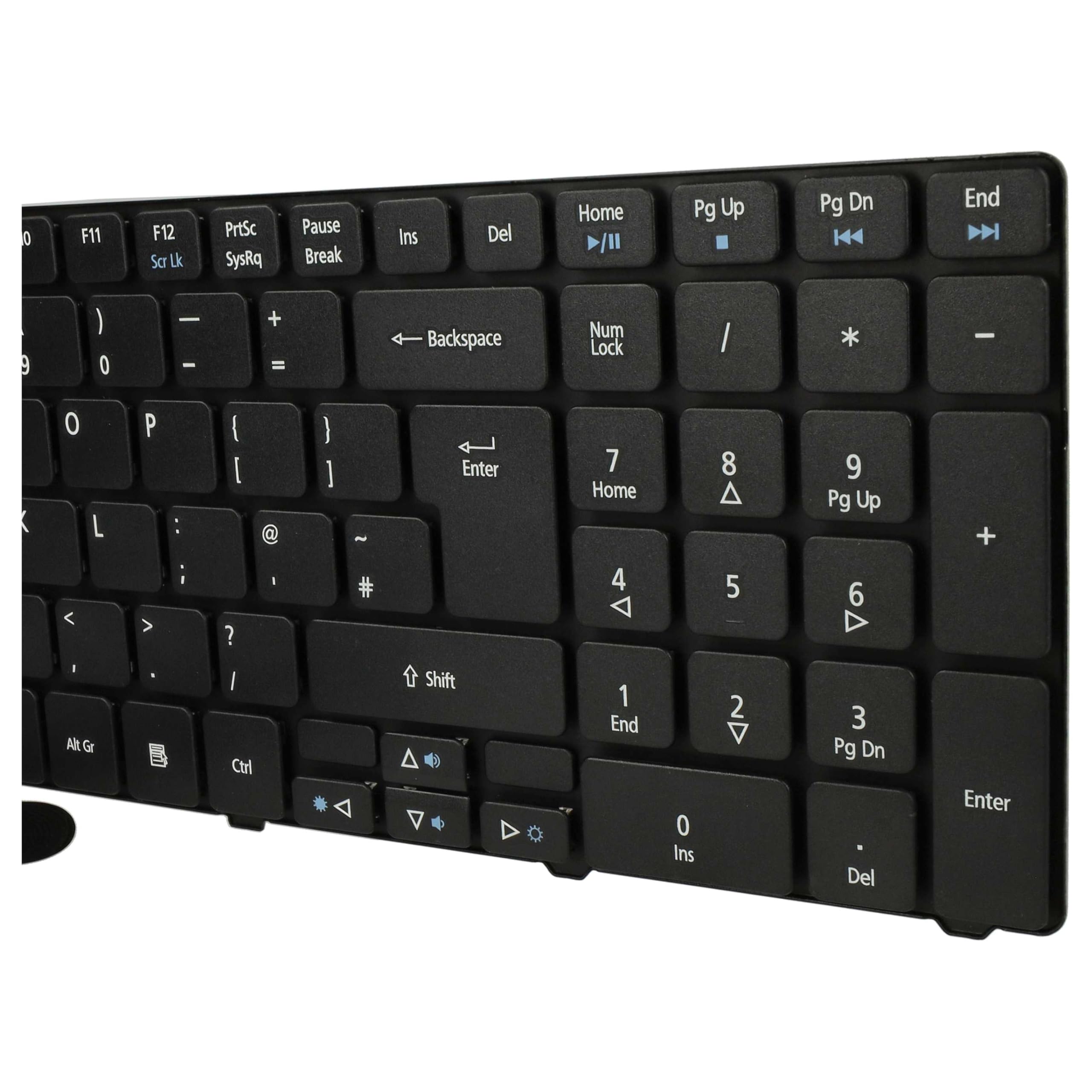 vhbw Tastiera QWERTY per Acer Aspire Nera con Tastierino