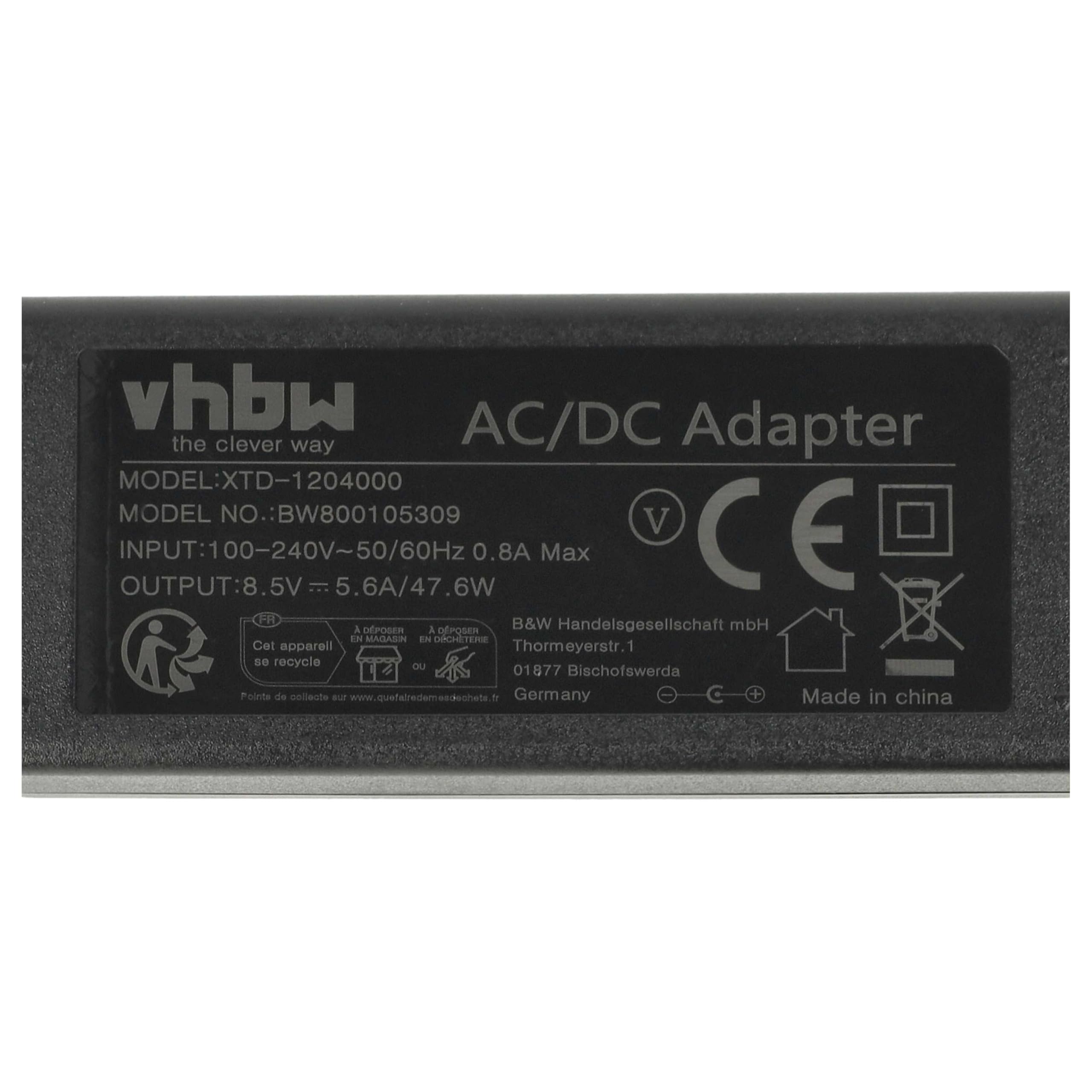 vhbw Alimentatore SCPH-7xxxx PS2 Slim 8,5V 2m nero