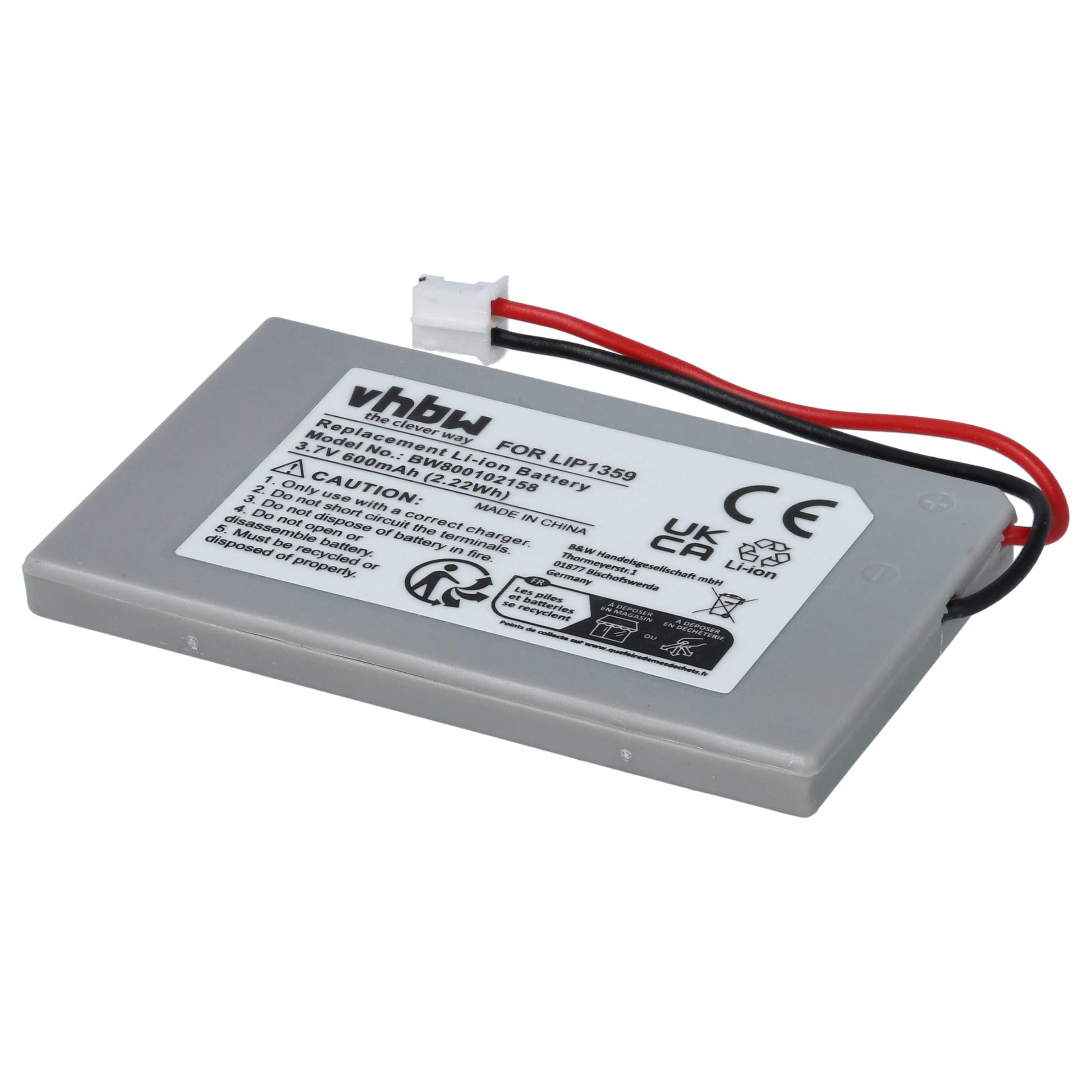 vhbw Batteria LIP1359 600mAh per PS3 DualShock 3 litio