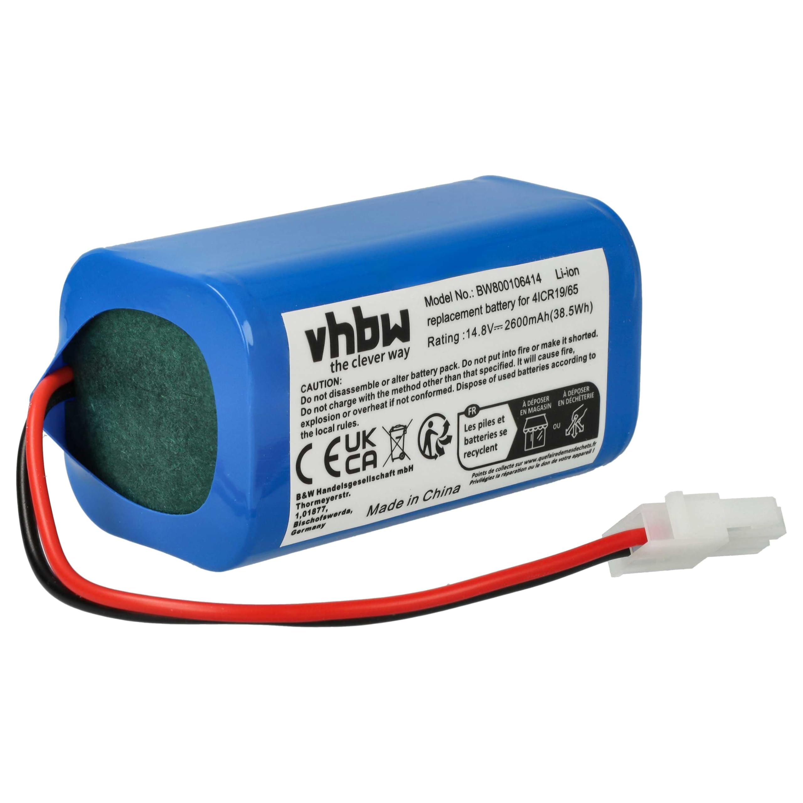 vhbw Batteria per Dibea D960 GT200 2600mAh 14,8V
