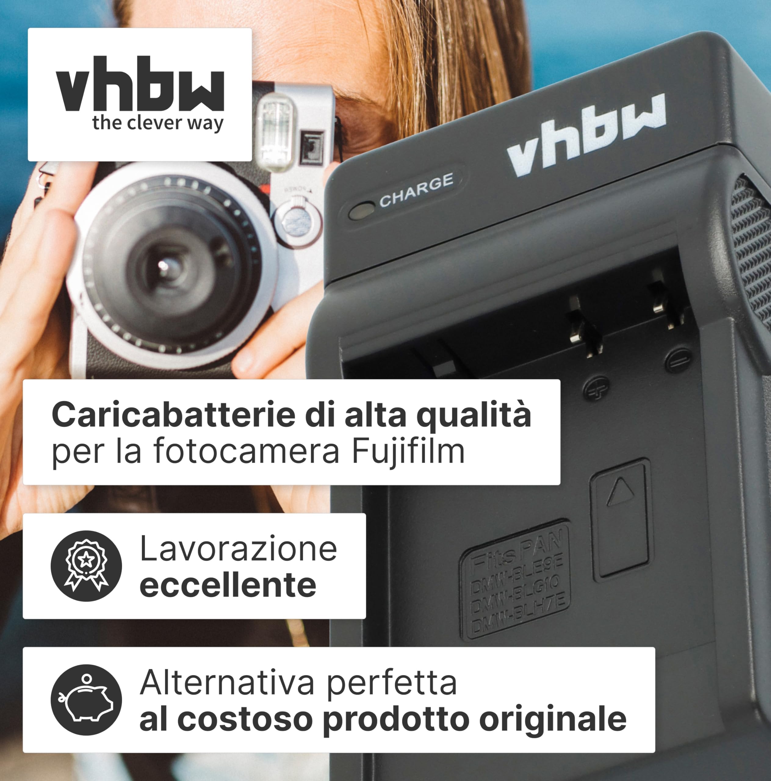 vhbw Caricabatterie USB-C 1x per Fujifilm Instax Mini 90