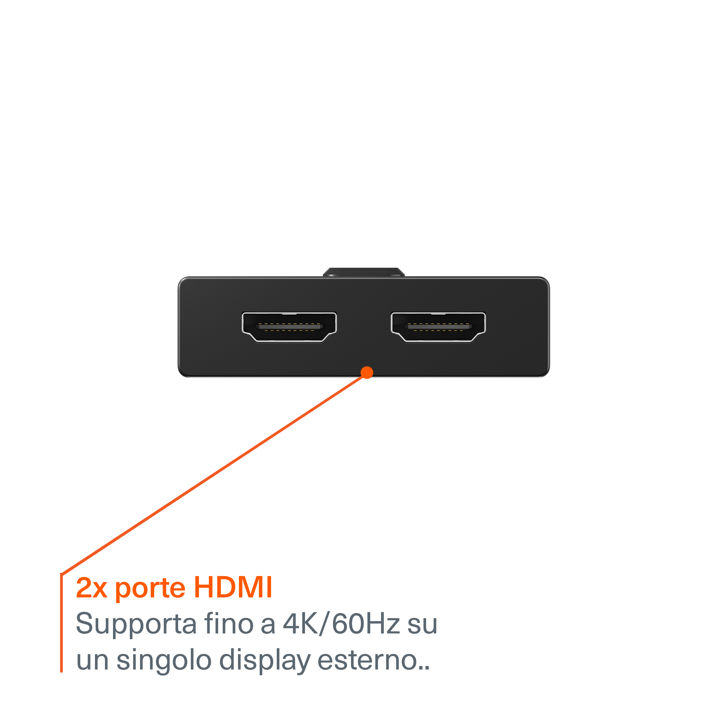 Cygnett Switch HDMI 2-in-1 splitter 4K 60Hz cavo 50 cm