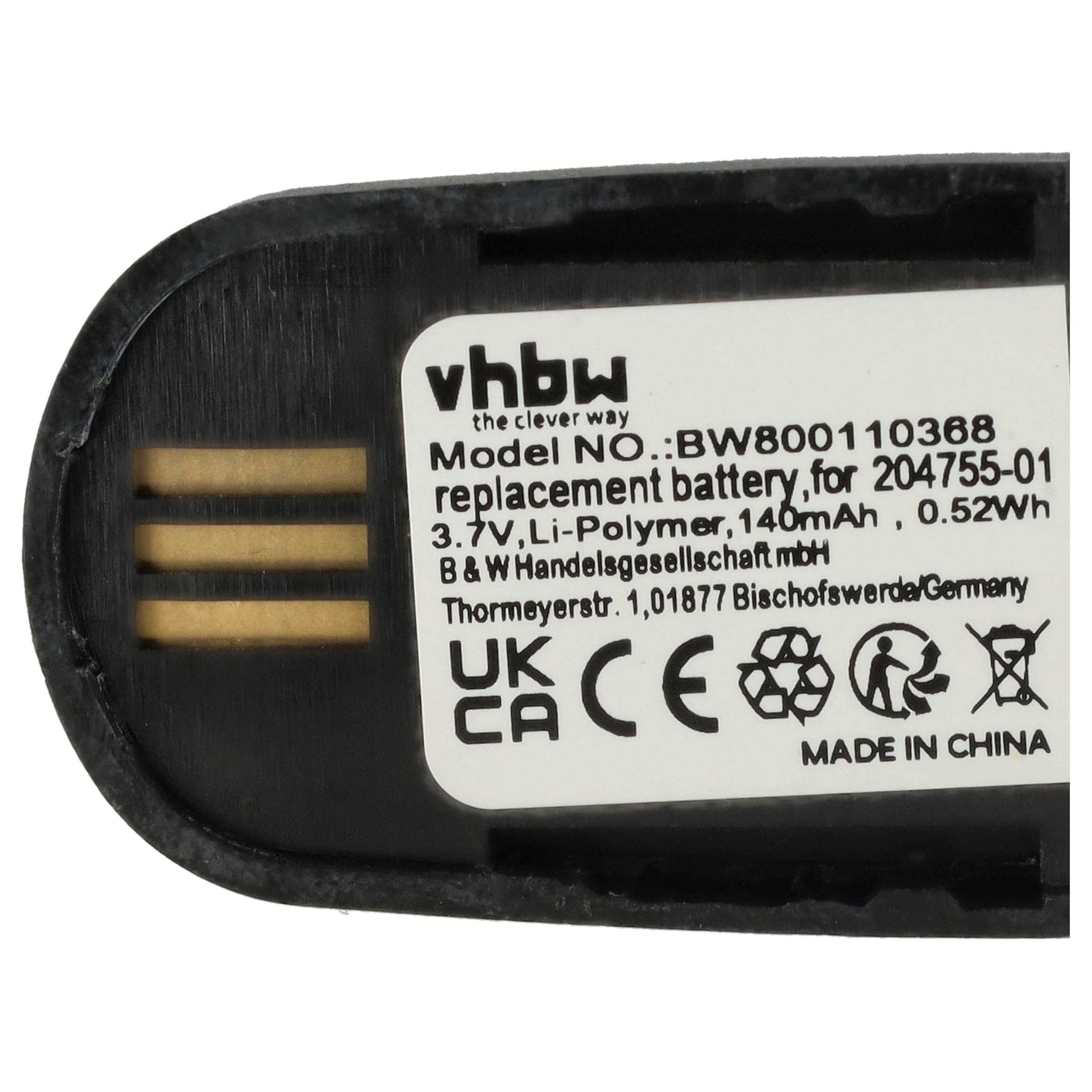vhbw Batteria Cuffie Plantronics Savi WH500 140mAh Li-Poly
