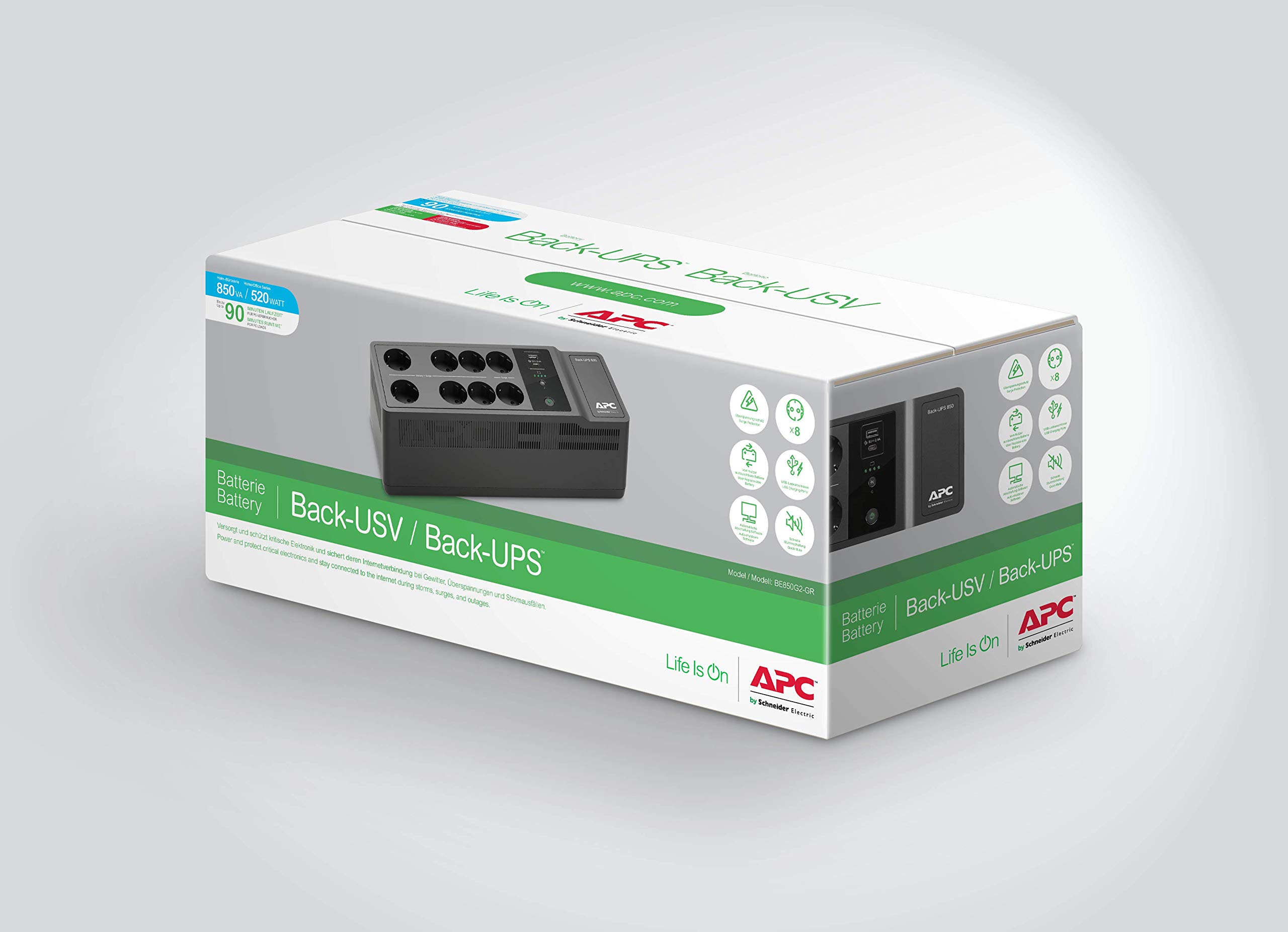 APC Back-UPS ES BE850G2-SP UPS 650VA 8 prese schuko