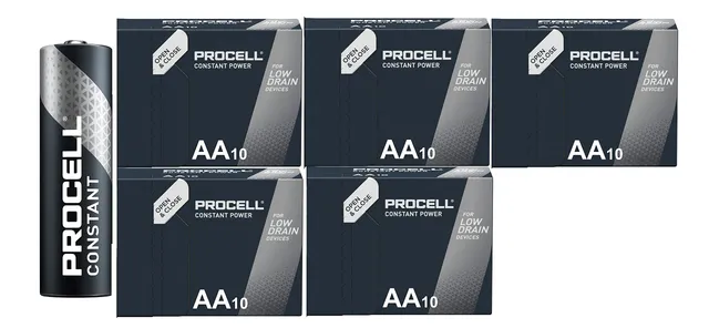 Duracell Procell AA pile alcaline stilo 50 pezzi lunga durata
