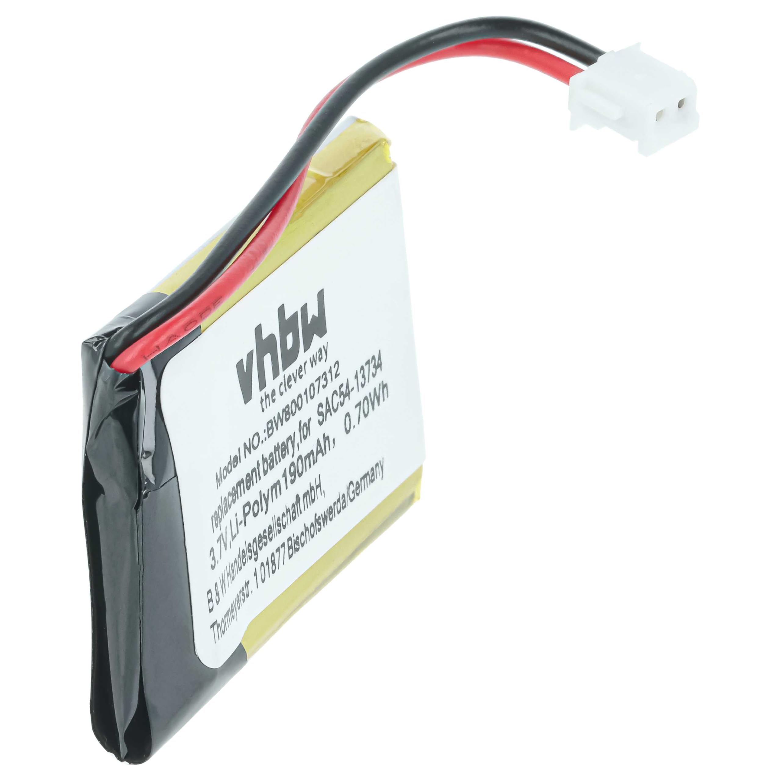 vhbw SAC54-13734 batteria collare 190mAh 3,7V