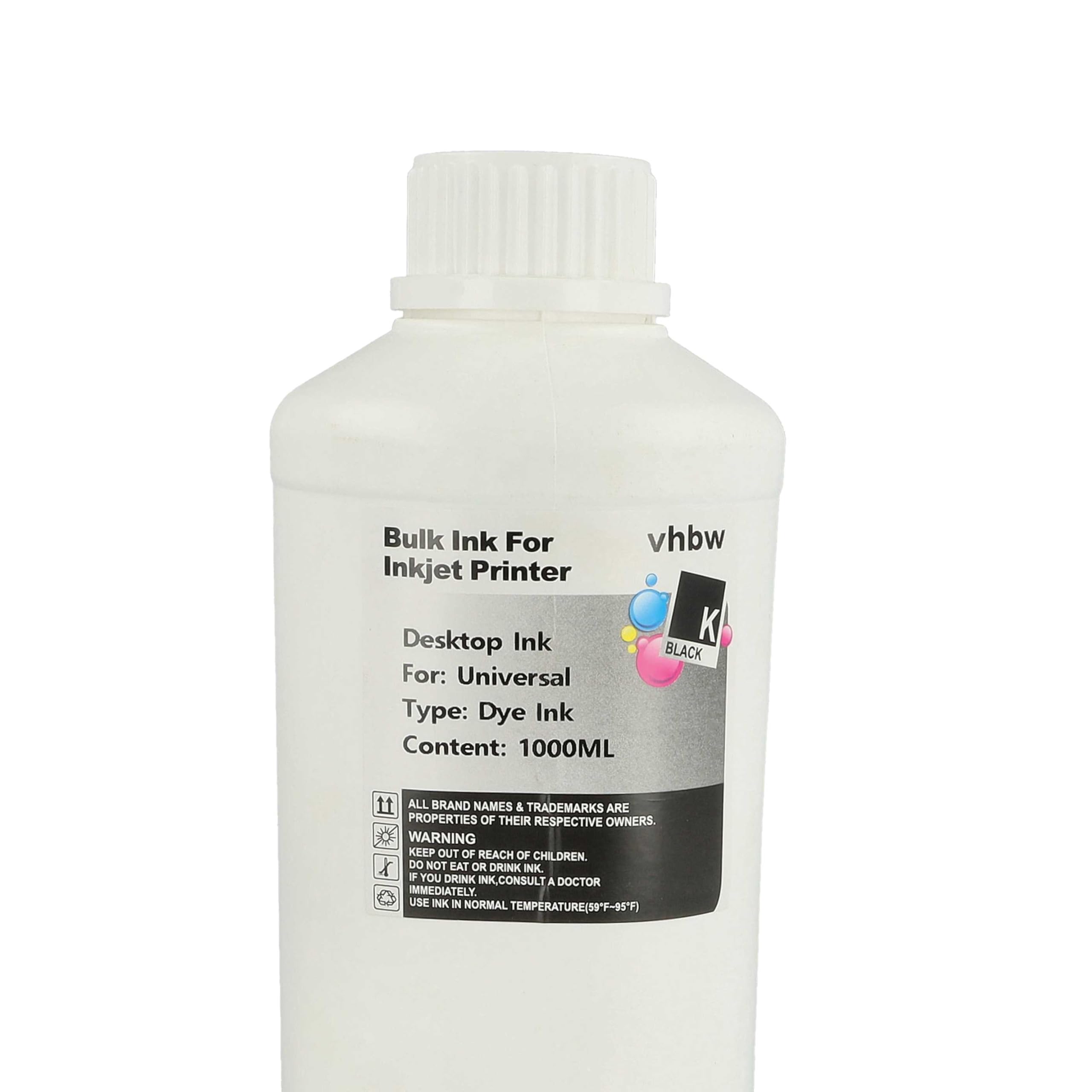 vhbw Inchiostro Dye Nero 1000ml ricarica cartucce