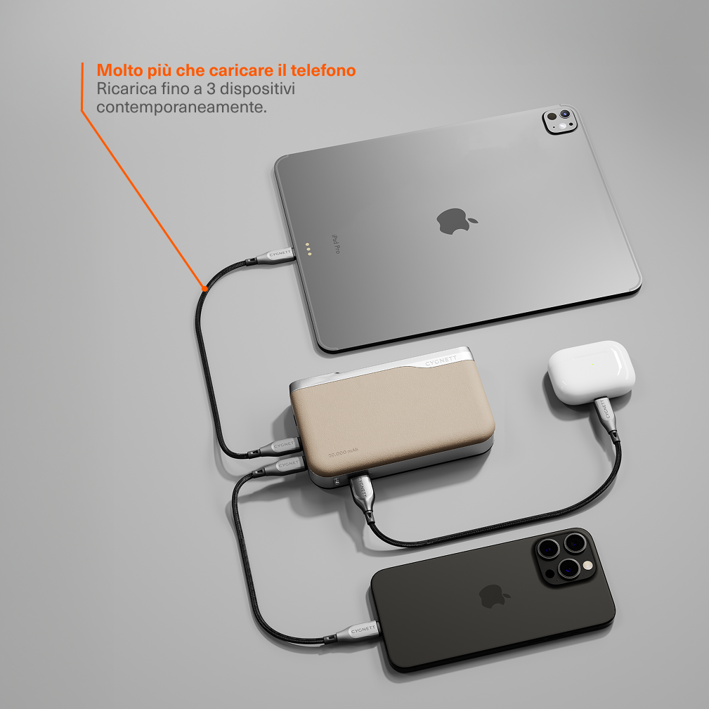 Cygnett Encore Power Bank 20000mAh 65W display digitale
