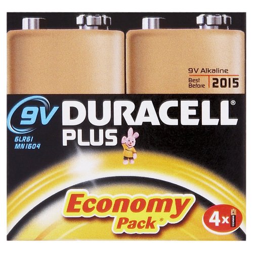 Duracell Plus MN1604 pile alcaline 9V 2 pezzi