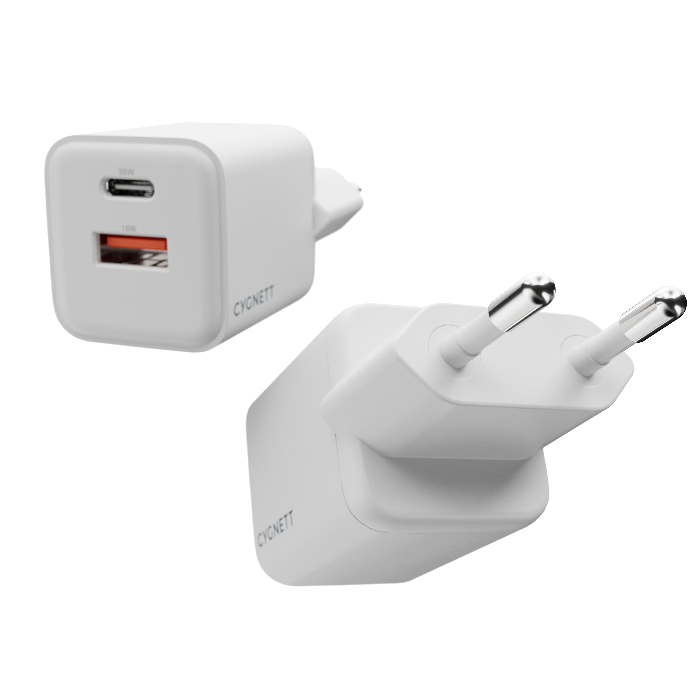 Cygnett PowerPlus Caricatore da Muro 35W Bianco 2 Porte USB
