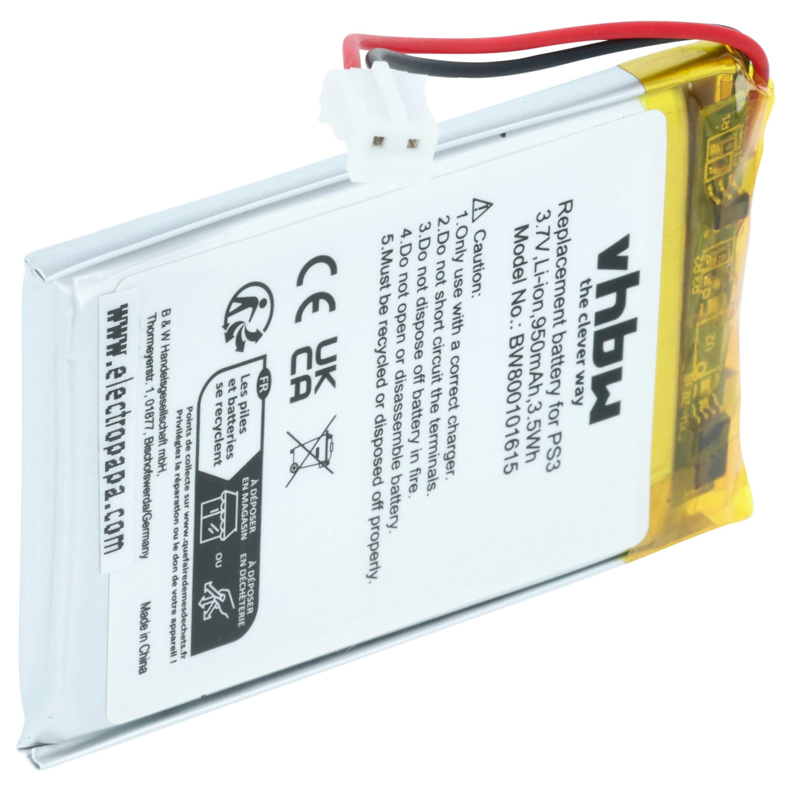 vhbw Batteria LIP1359 controller PS3 950mAh Li-Ion