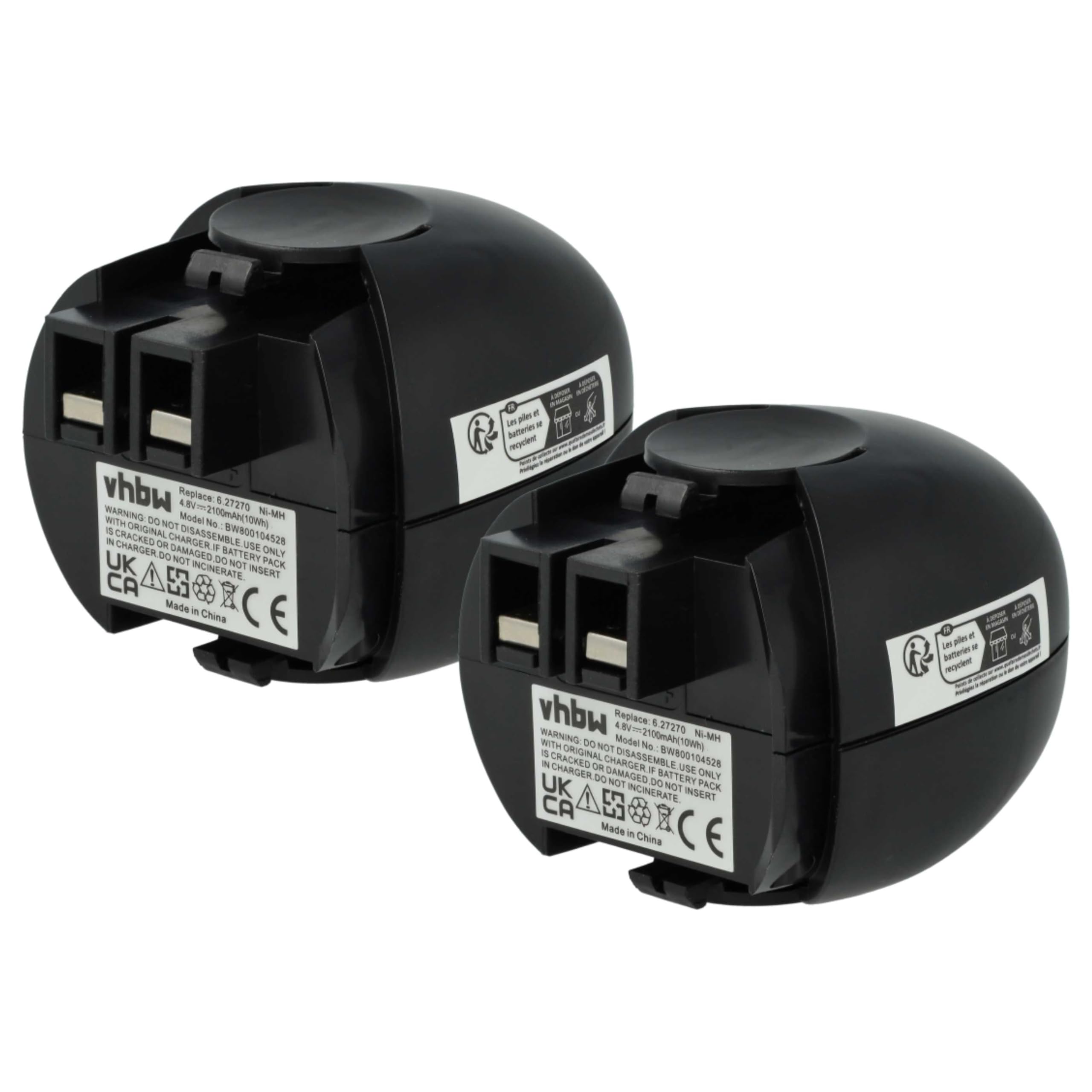 vhbw Batterie Utensile 4,8V 2100mAh per Metabo 2 Pezzi NiMH