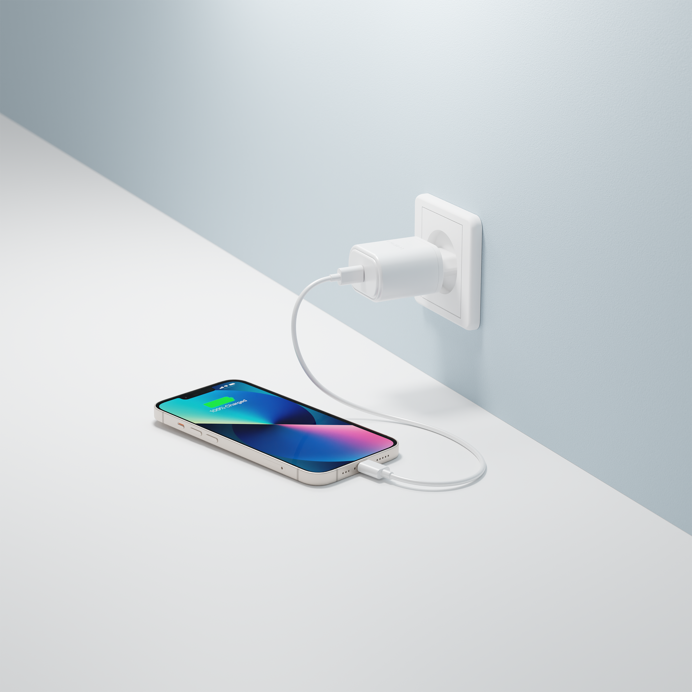 Cygnett Caricatore da Muro 20W USB-C PD Bianco Doppia Porta