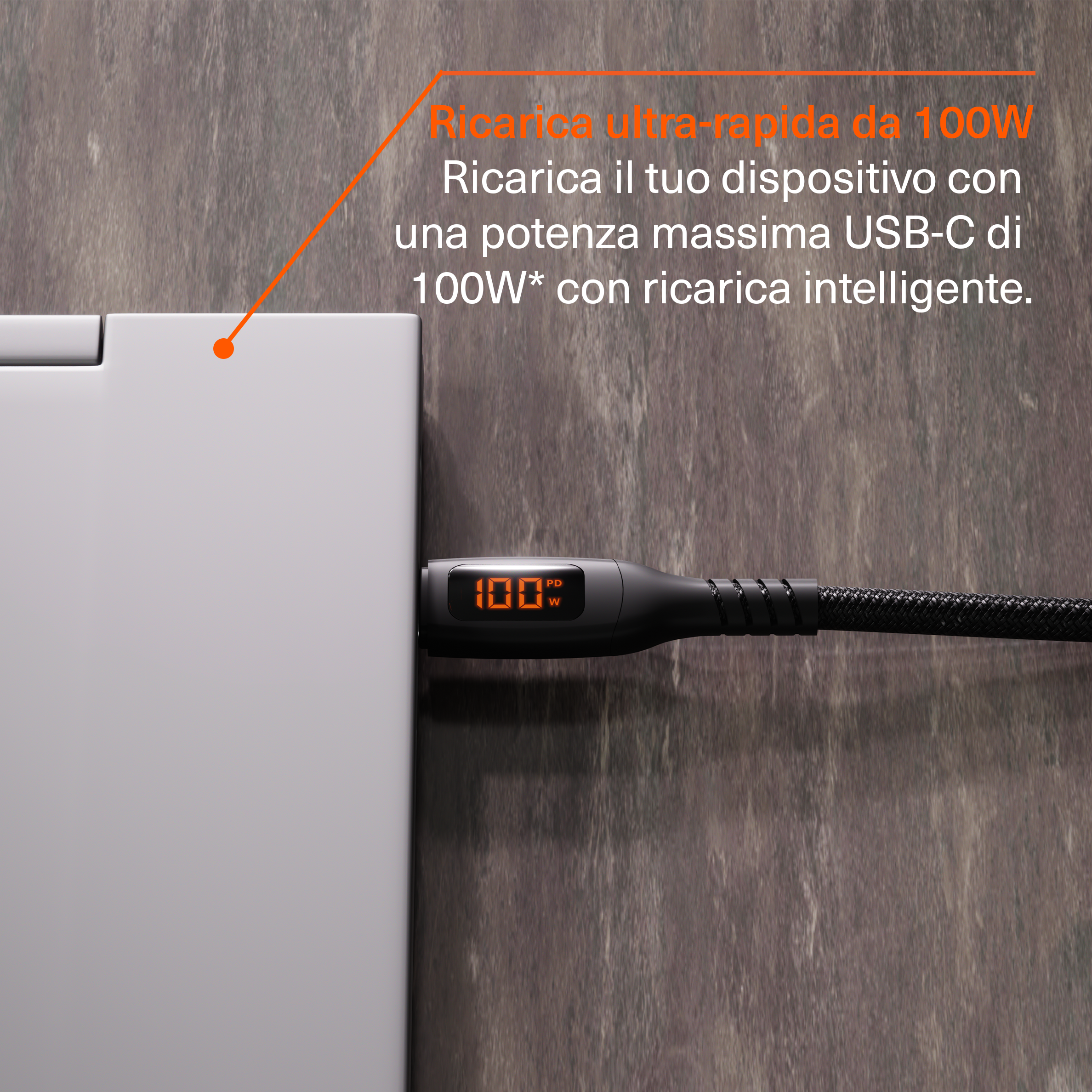 Cygnett Unite Cavo LED USB-C USB-C 100W 1m Nero