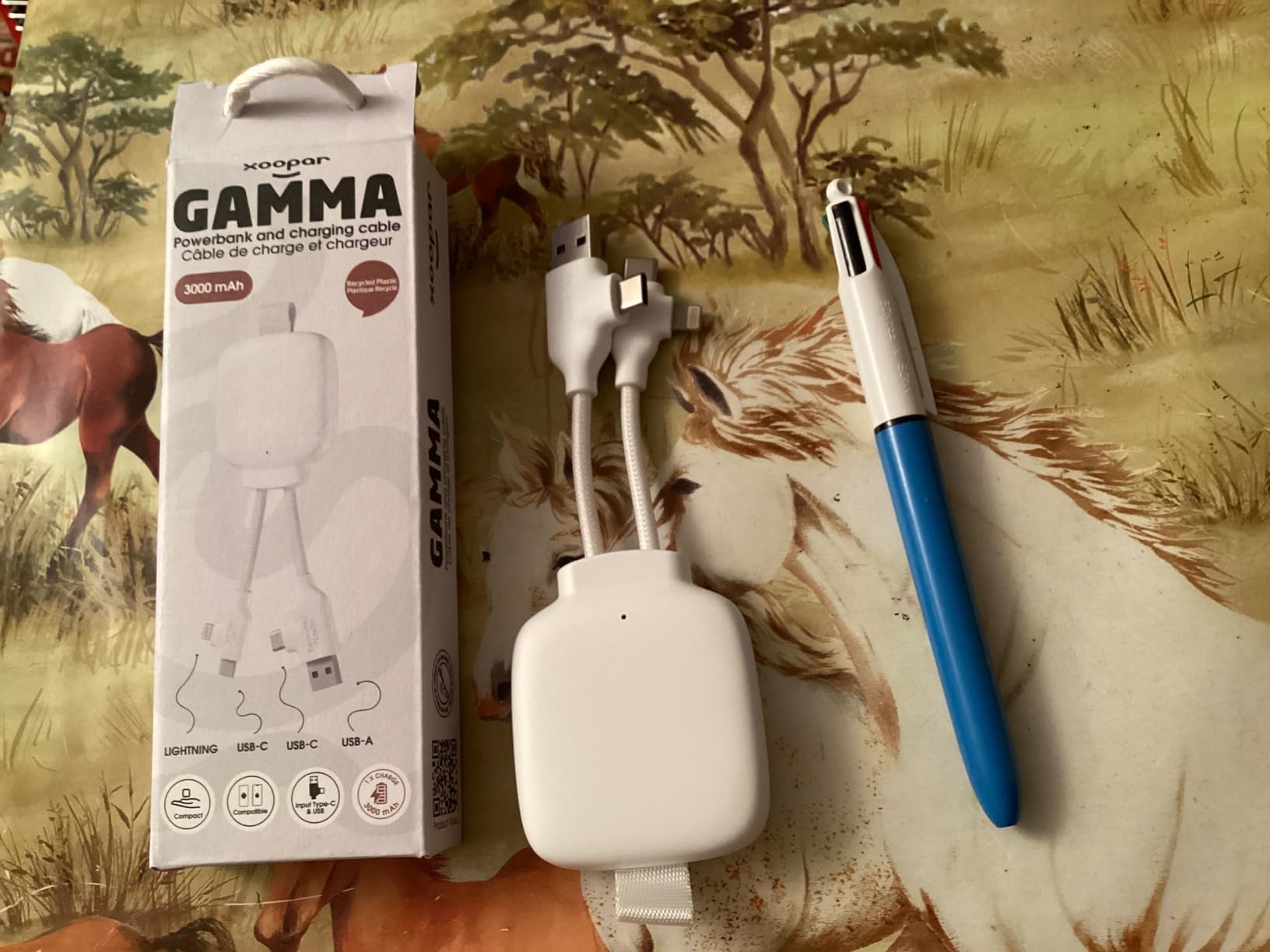 Xoopar Gamma Lite power bank 3000mAh gialla 4 in 1