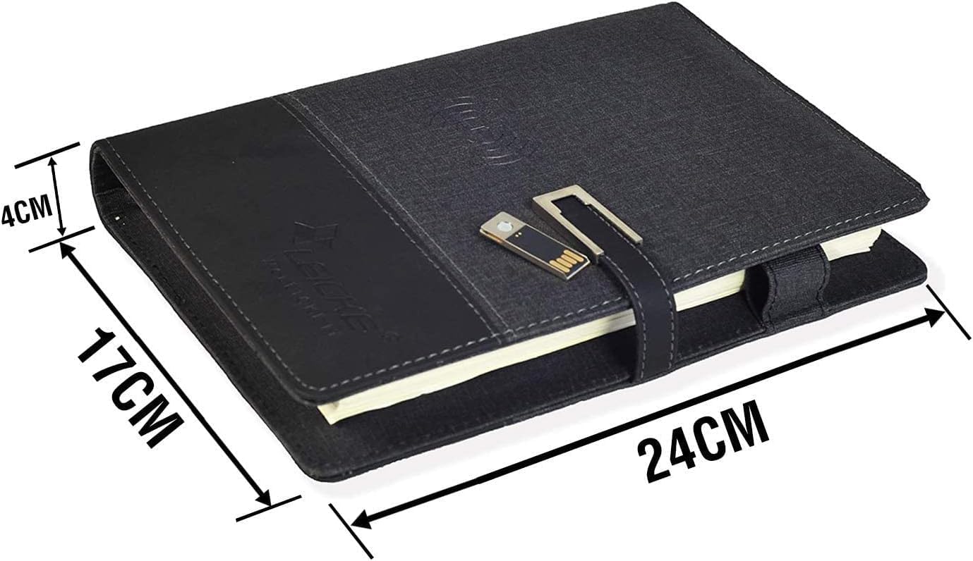 Leicke Taccuino A5 Pelle con Power Bank 8000mAh Ricarica Qi