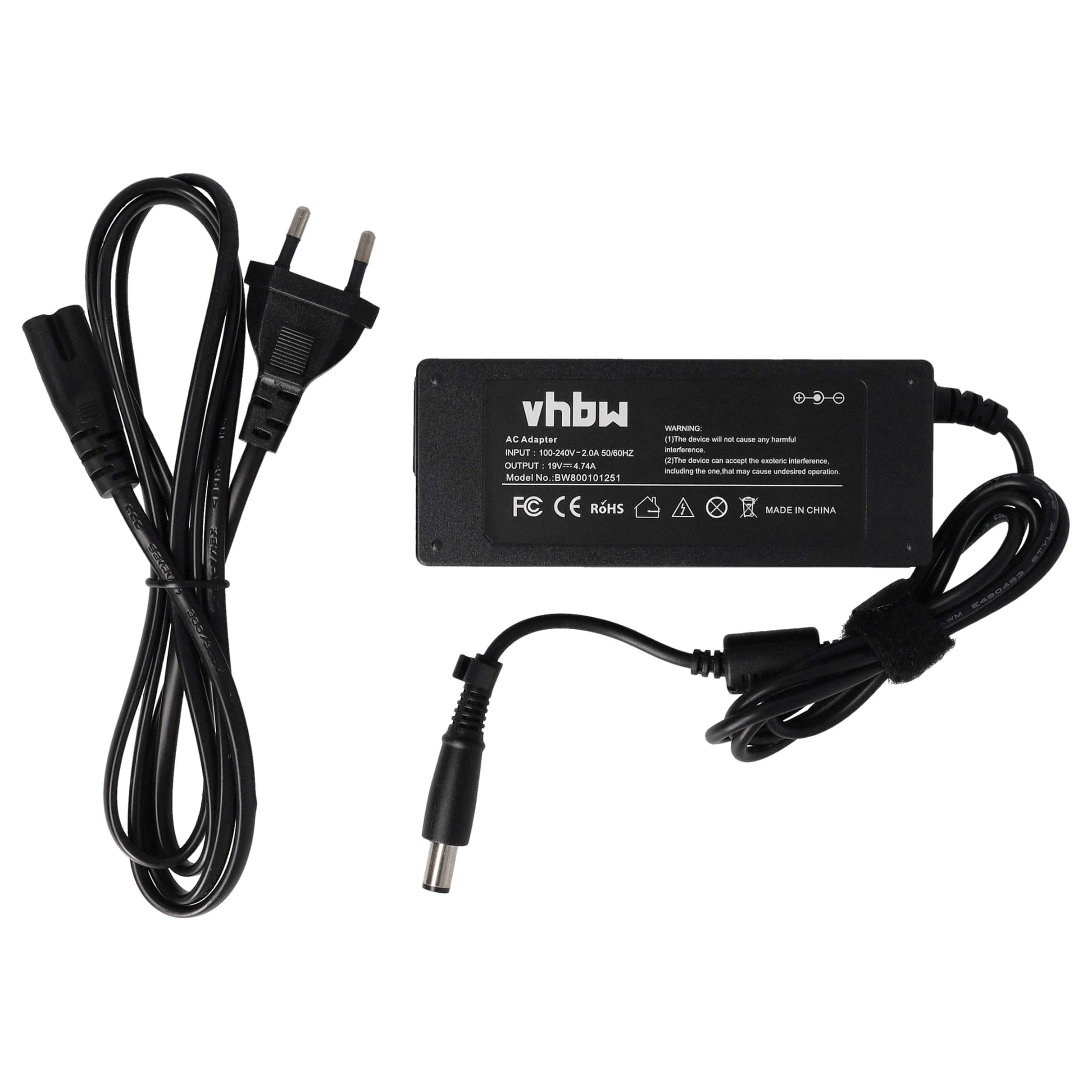 vhbw Alimentatore notebook per HP ProBook 90W 19V nero