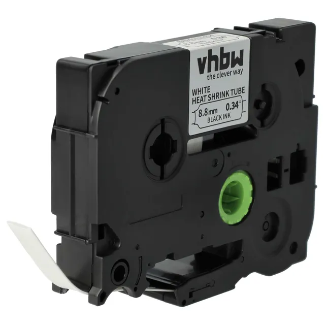 vhbw HSE-221 tubo termoretrattile 8,8mm nero su bianco