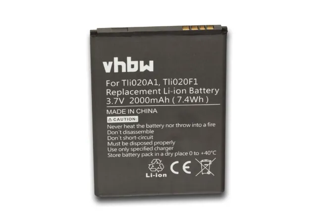 vhbw batteria smartphone 2000mAh per Alcatel OT-5042D 3,8V