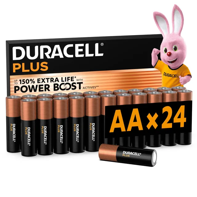 Duracell Plus AA batterie alcaline 24 pezzi lunga durata