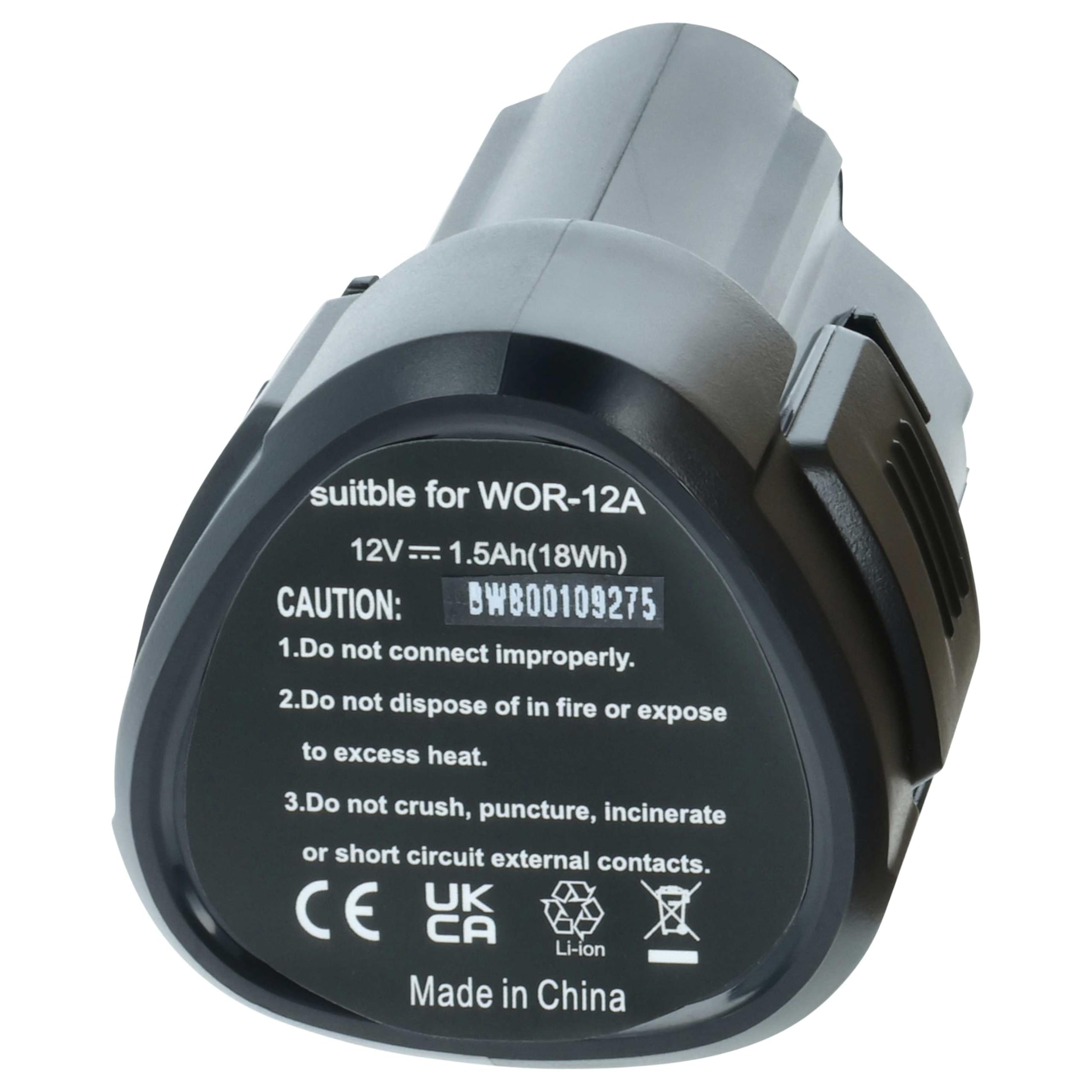 vhbw WA3503 batteria utensili 12V 1500mAh Li-Ion