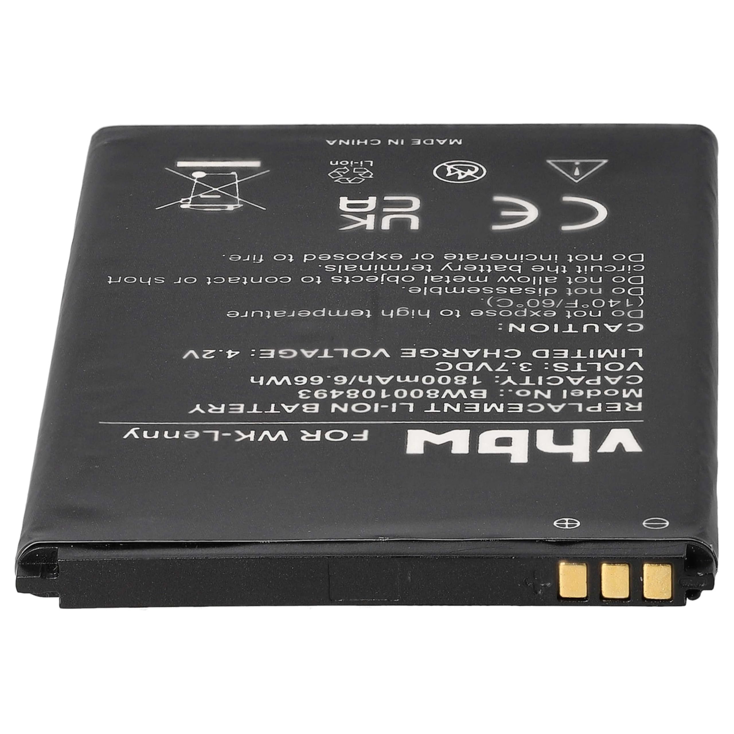vhbw Batteria per Wiko Sunny 2 Plus smartphone 1800mAh Li-Ion