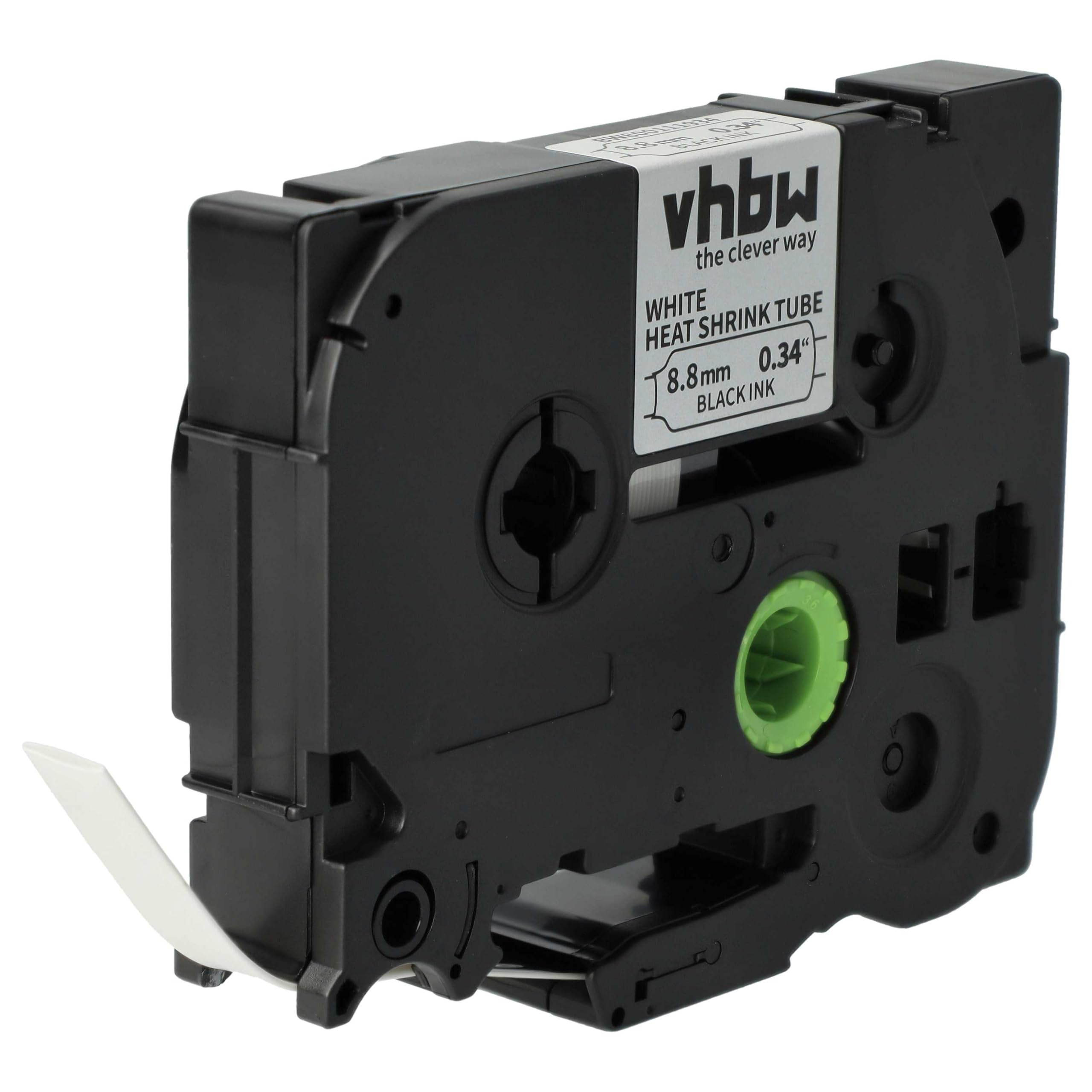 vhbw HSE-221 tubo termoretrattile 8,8mm nero su bianco