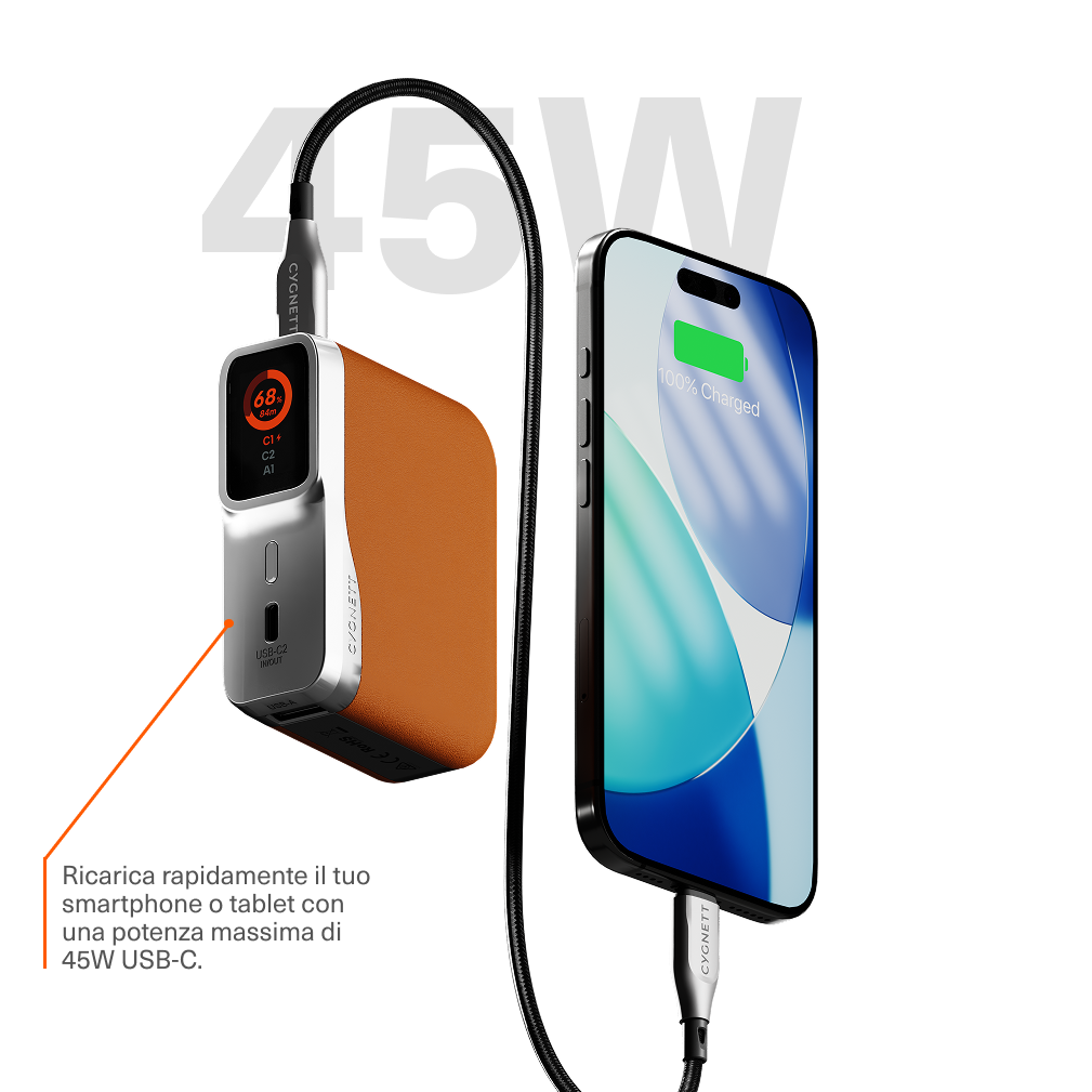 Cygnett Encore Power Bank USB-C 10000mAh 45W Display