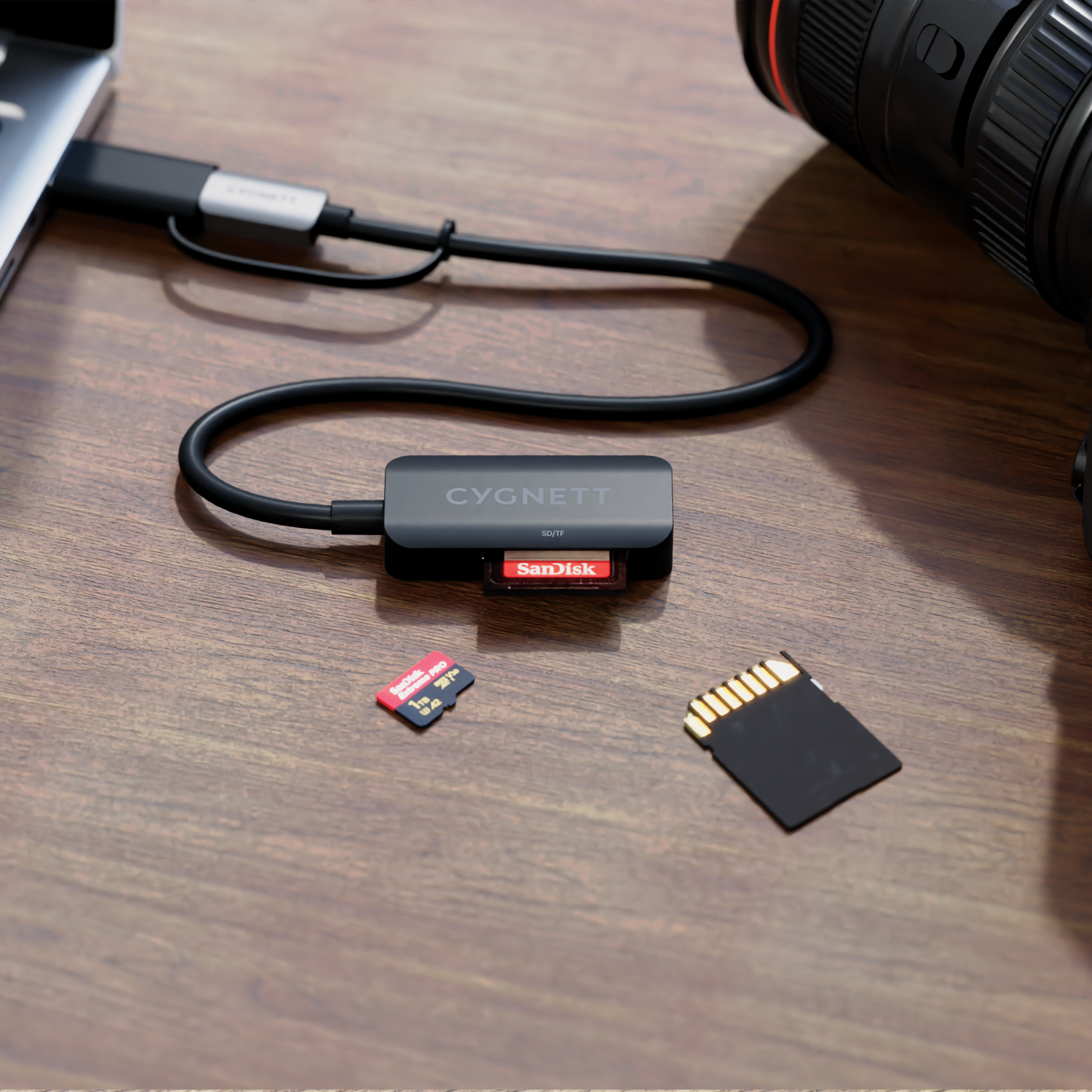 Cygnett Adattatore USB-C a SD e MicroSD 15 cm alta velocità