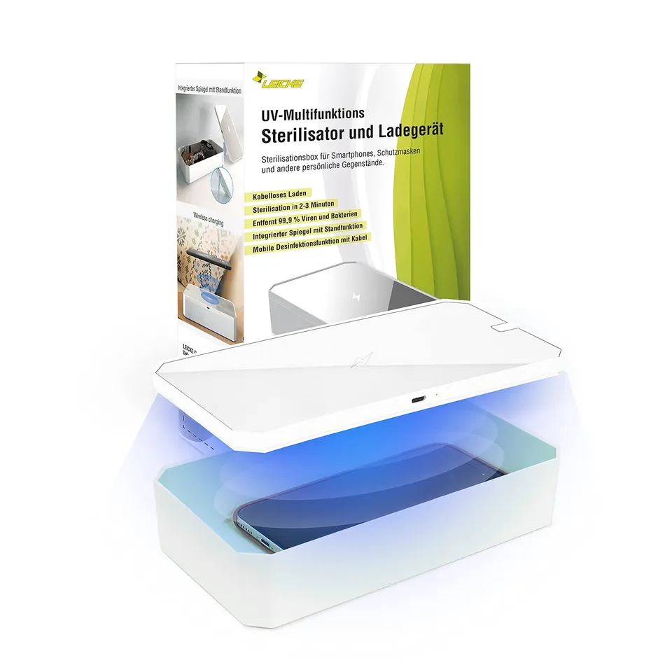 Leicke Sterilizzatore UV Smartphone con Ricarica Wireless