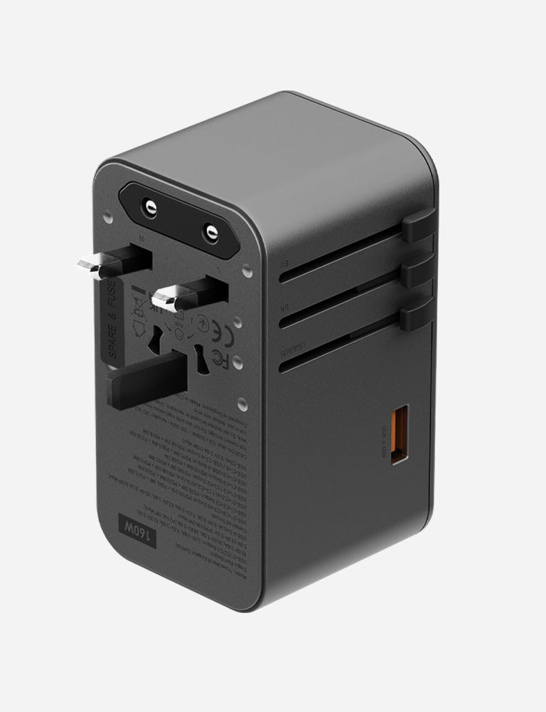 Energea TravelWorld GaN160 adattatore viaggio Gunmetal