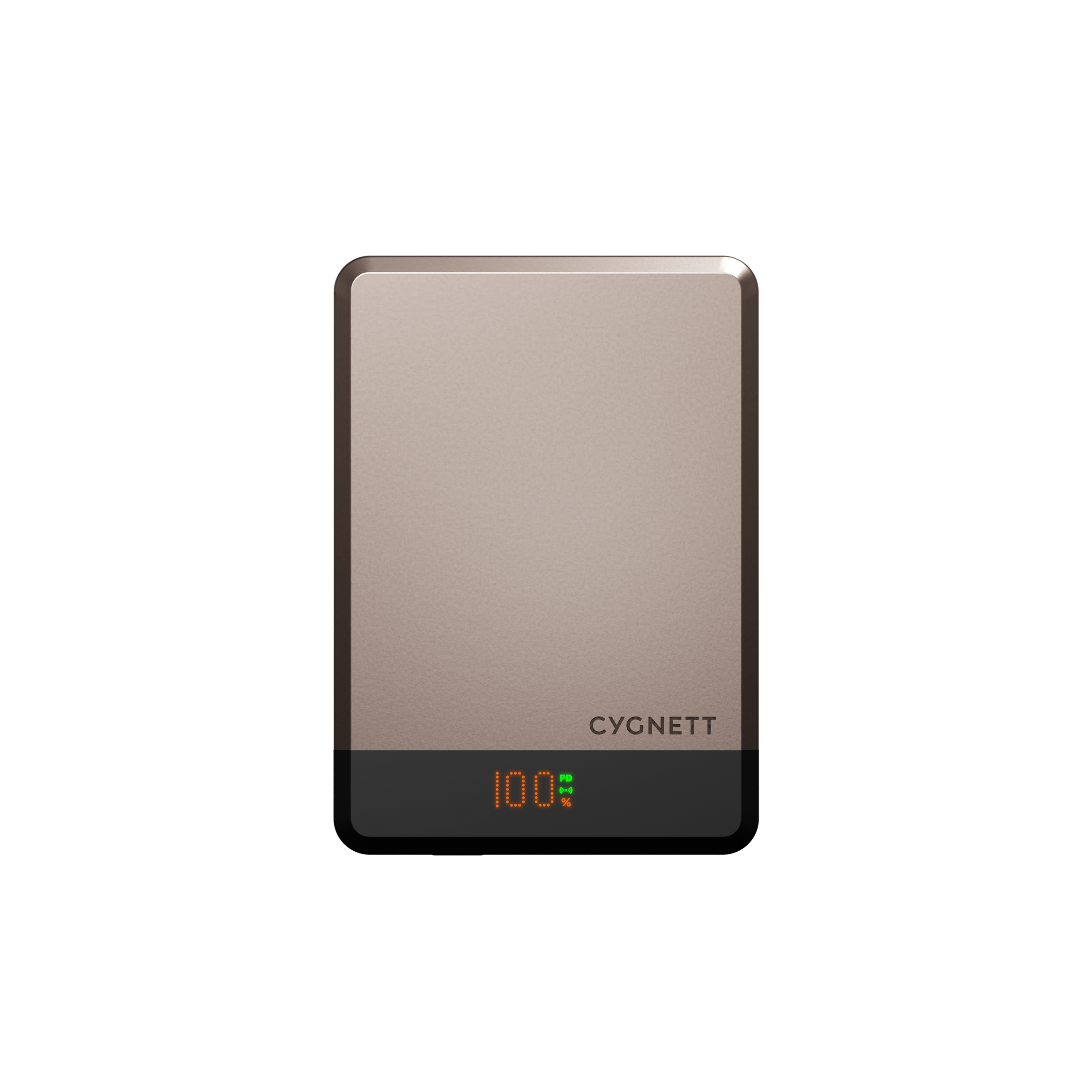 Cygnett MagSlim power bank wireless magnetico 5000mAh champagne