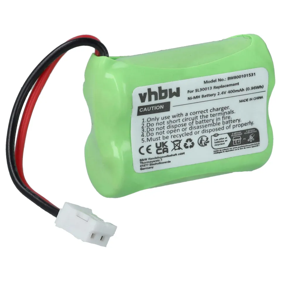 vhbw Batteria cordless per Audioline DECT 7500 400mAh 1x NiMH
