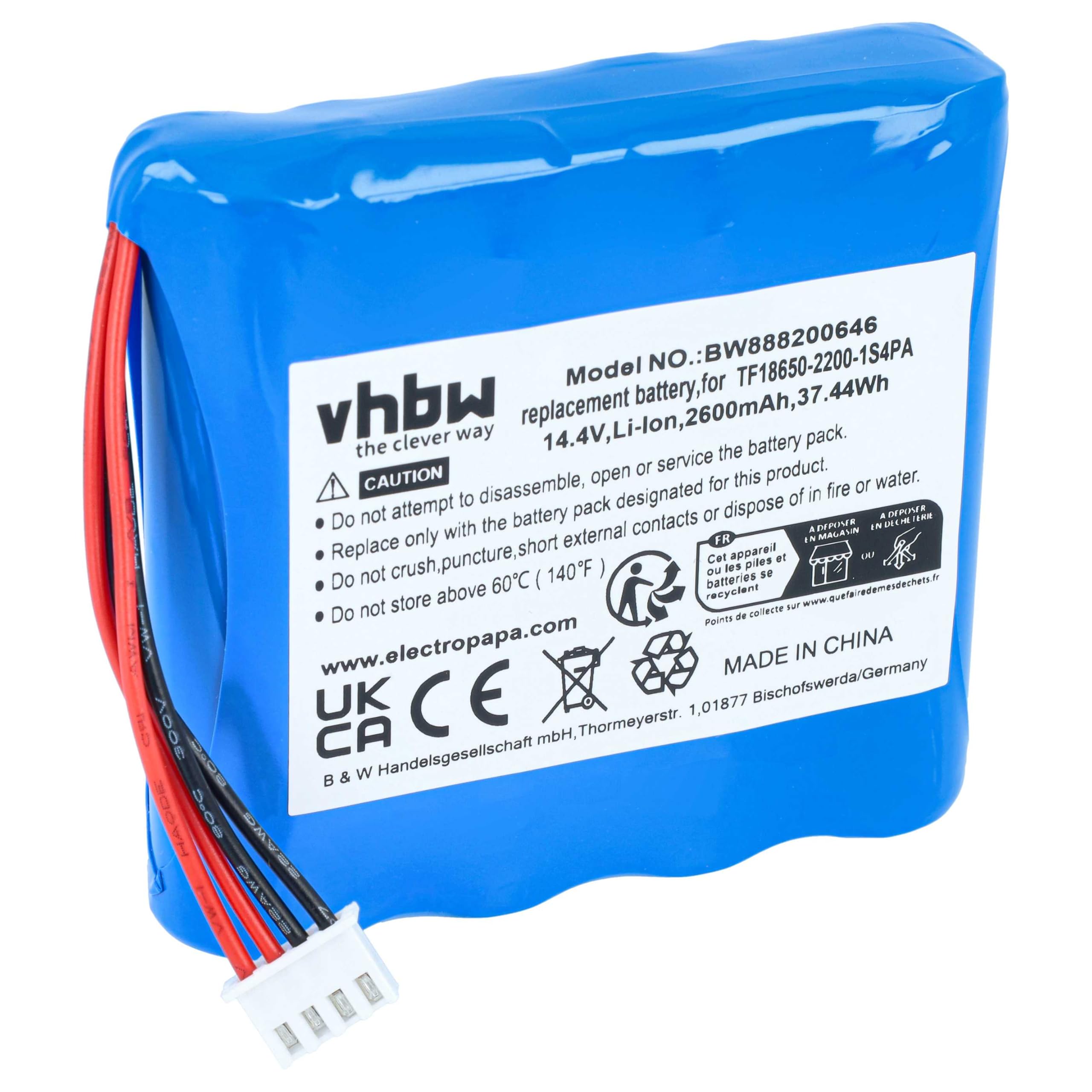 vhbw Batteria per Marshall Kilburn 14,4V 2600mAh Li-Ion