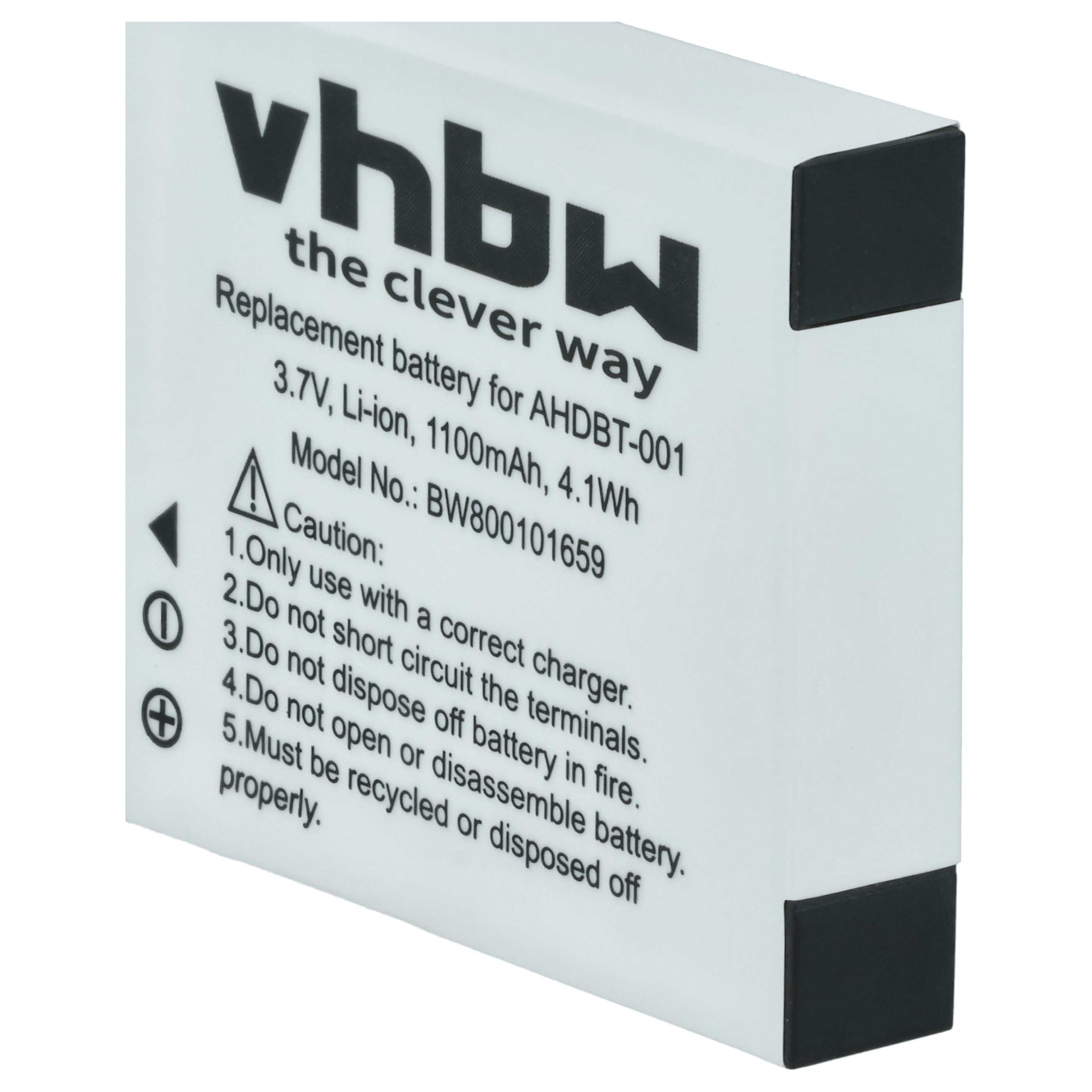 vhbw Batteria per GoPro HD Hero videocamera 1100mAh Li-Ion