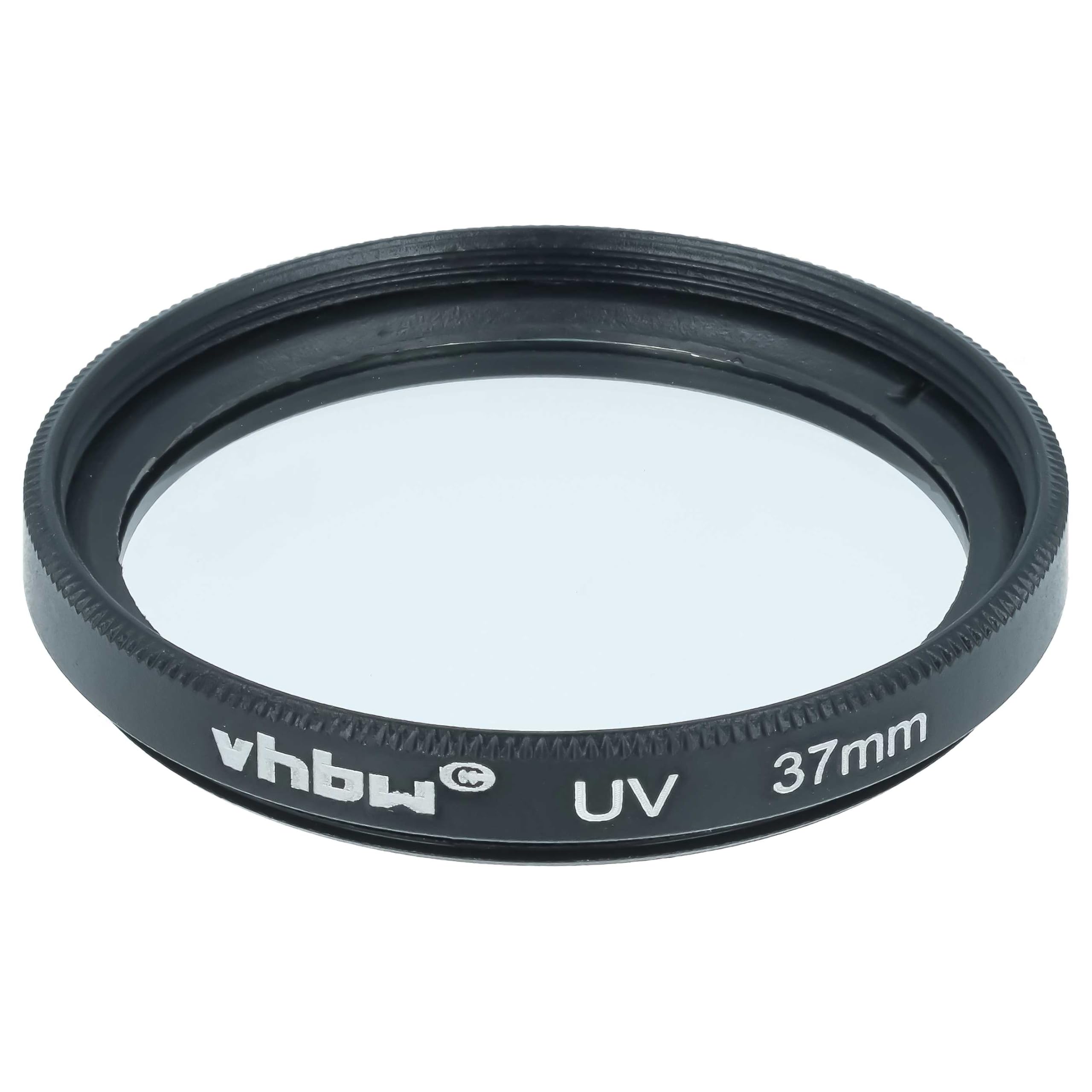 vhbw Filtro UV 37mm per Obiettivi Filettati Nero Vetro