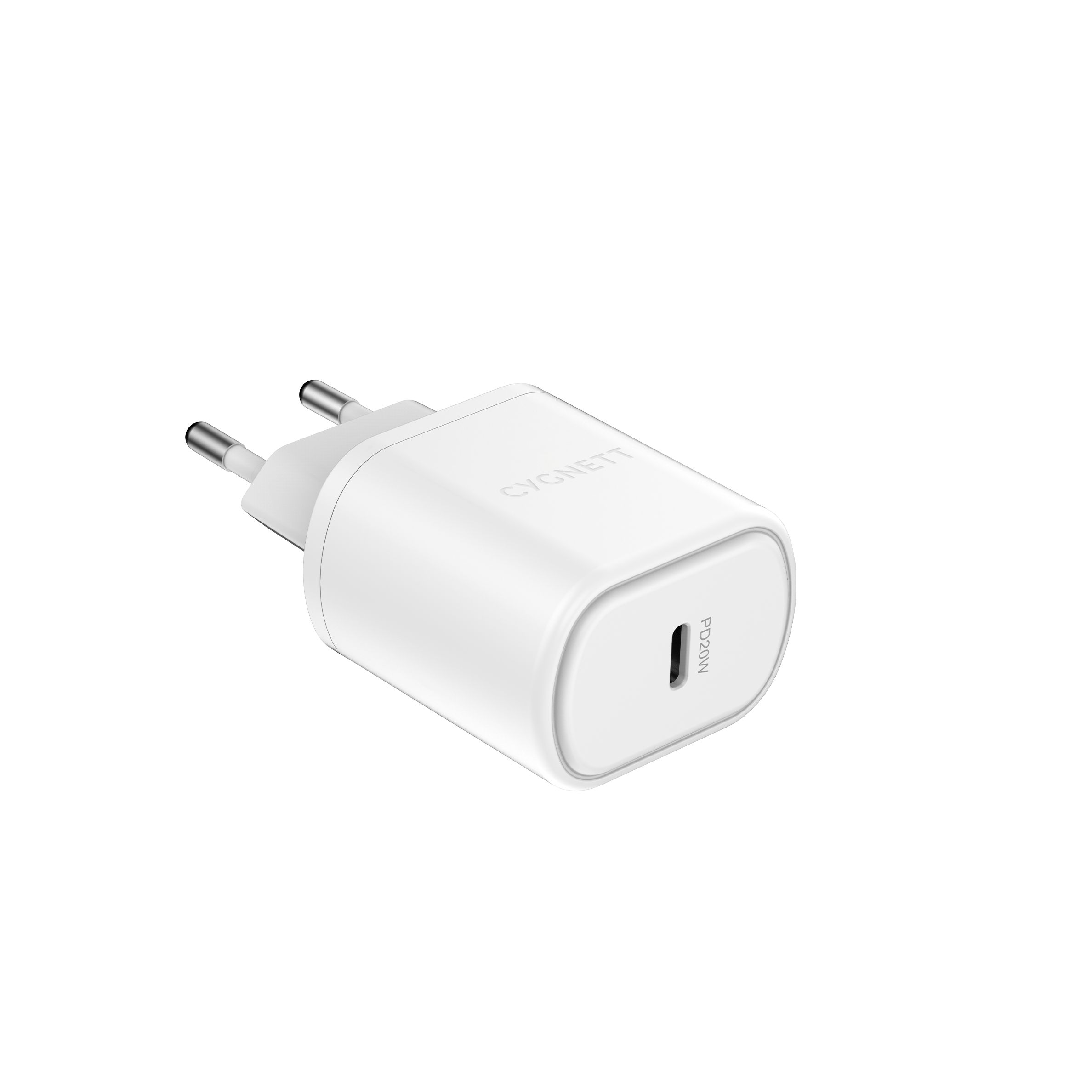Cygnett Caricatore da Muro 20W USB-C PD Bianco Doppia Porta