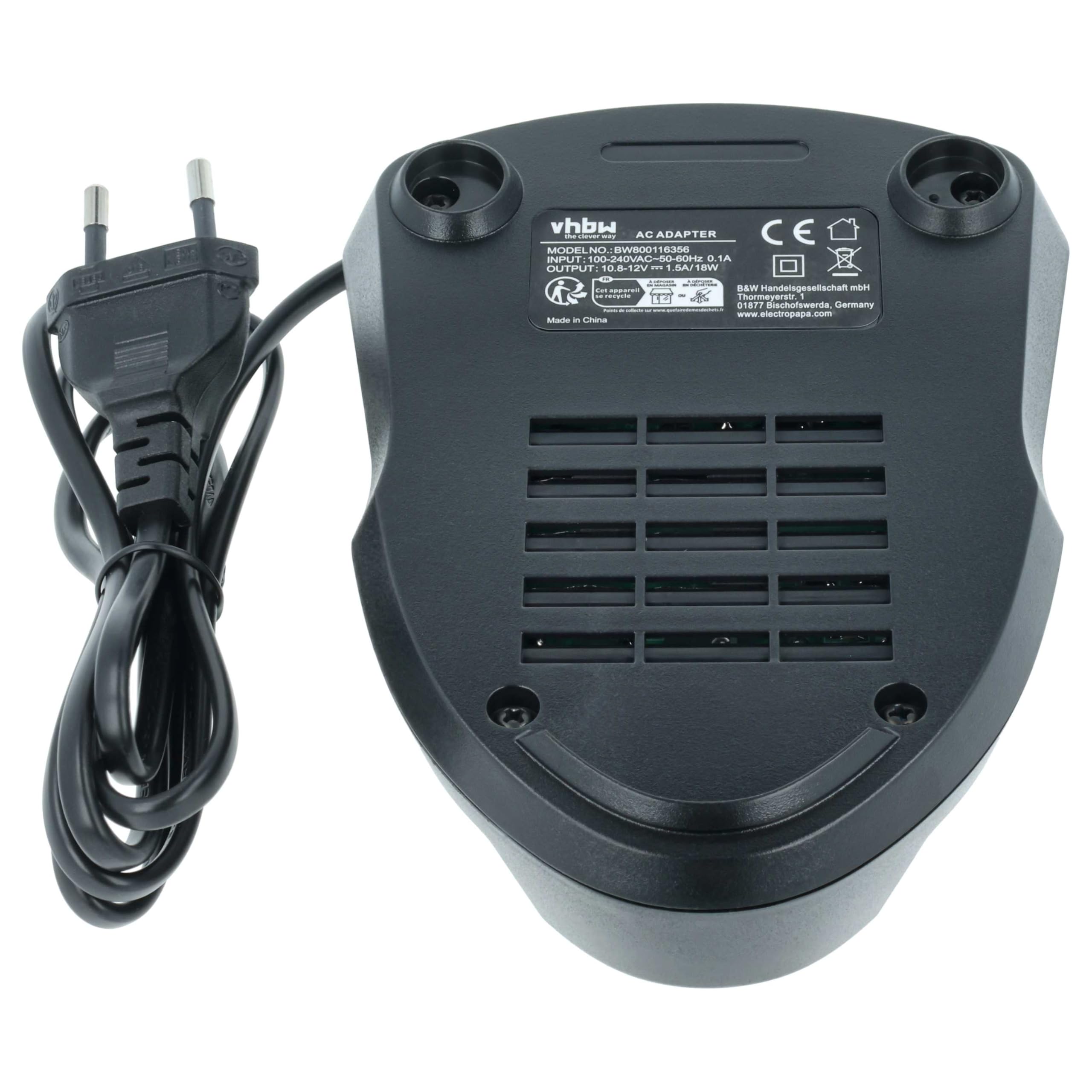 vhbw Caricabatterie Tipo 2 per Bosch 10.8V utensili Li-Ion