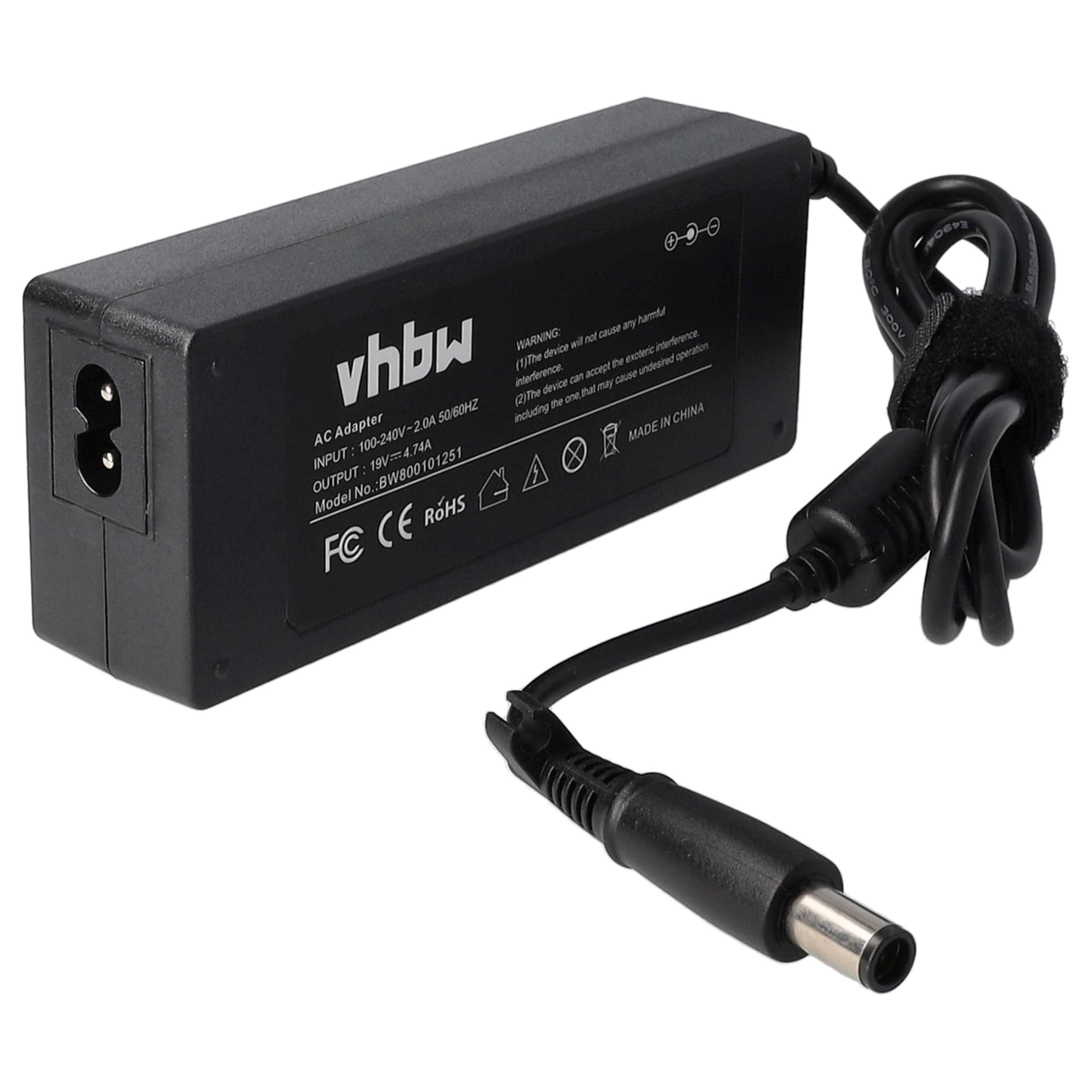 vhbw Alimentatore notebook per HP ProBook 90W 19V nero