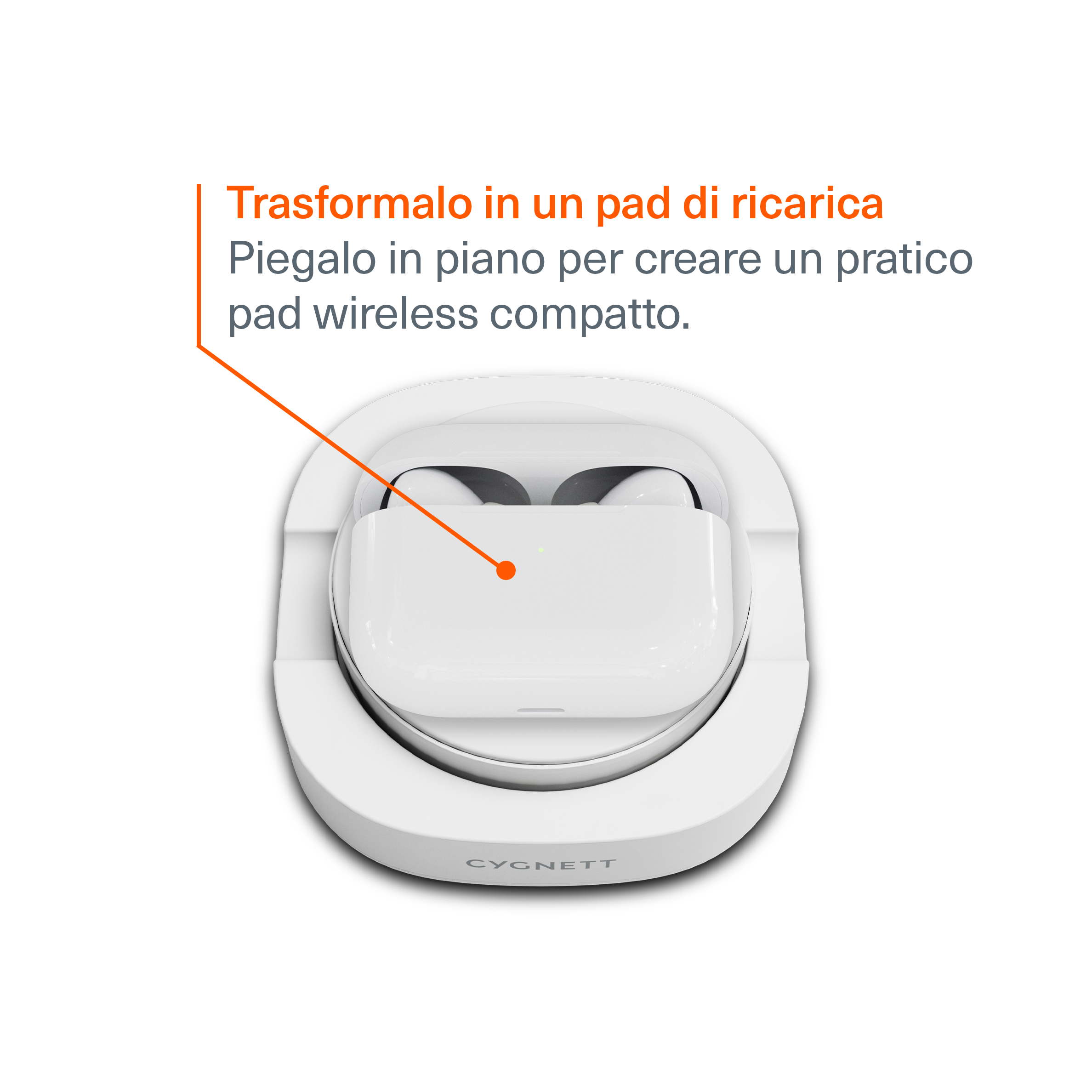Cygnett ChargeBase Qi2 Caricatore Wireless Pieghevole 15W