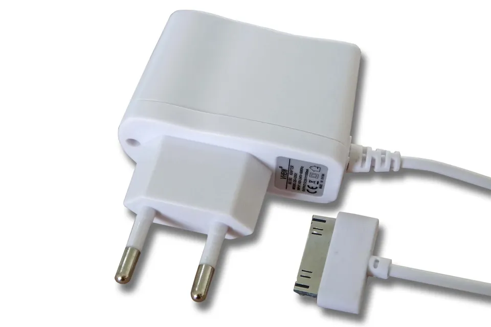 vhbw Caricabatterie iPhone 3GS connettore Dock 30 Pin bianco