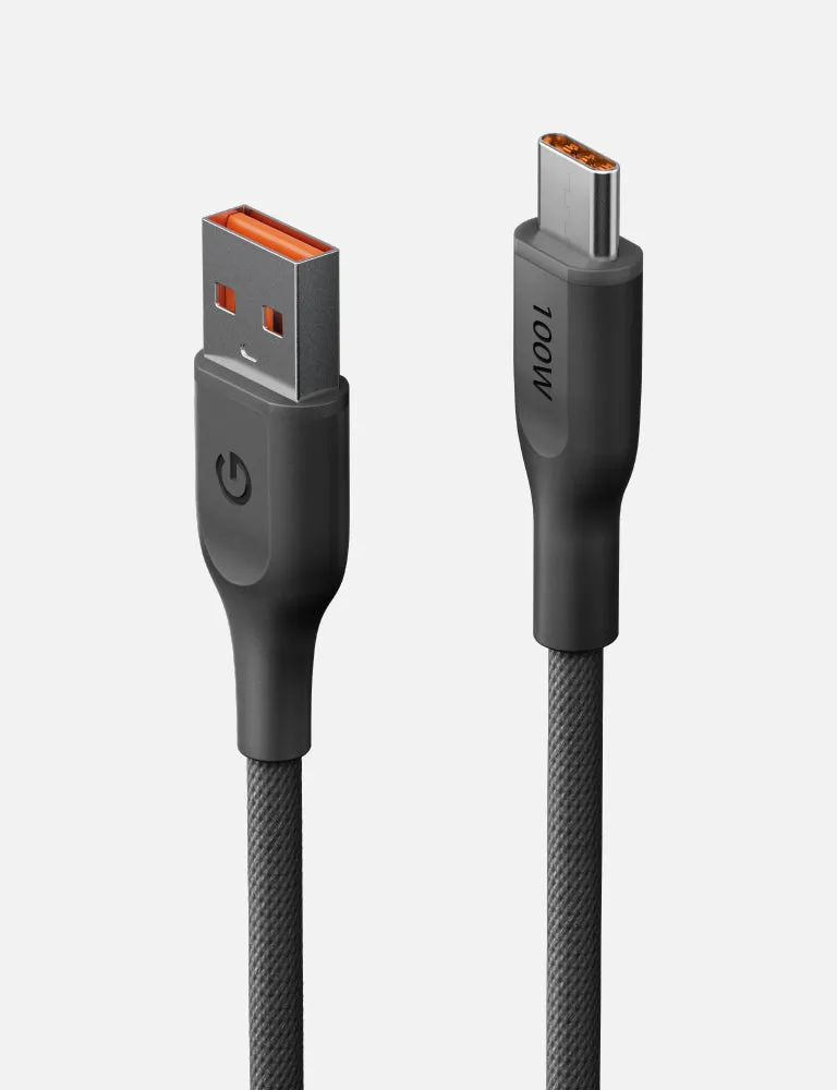 Energea Flow Core cavo USB-A USB-C 100W Gunmetal
